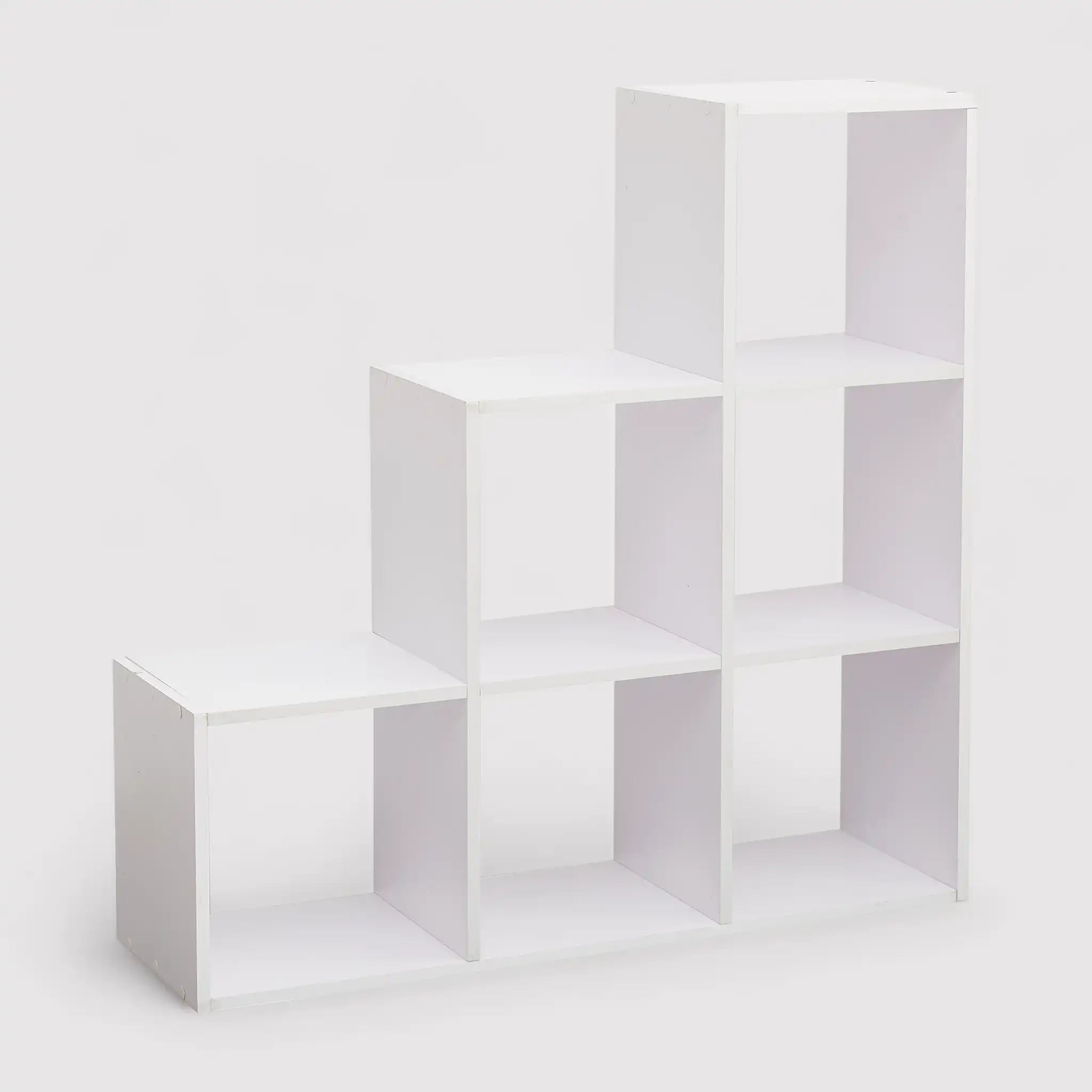 Clusia - Libreria a scala bianca con 6 vani a cubo