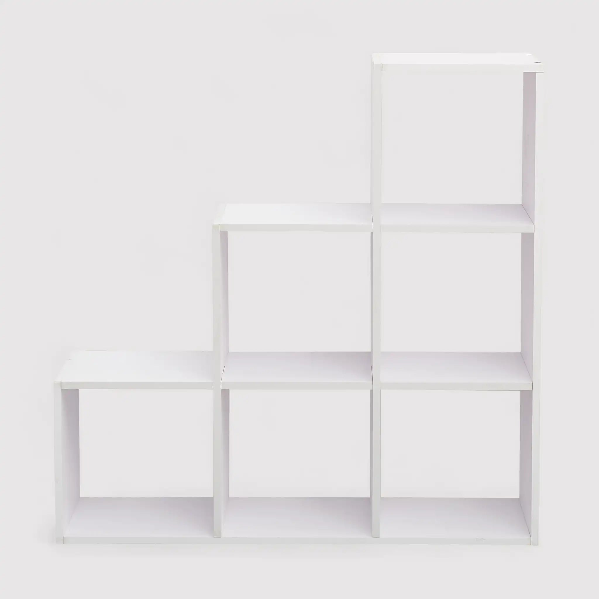 Clusia - Libreria a scala bianca con 6 vani a cubo