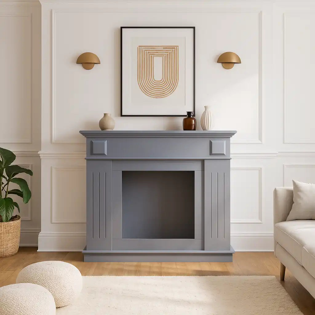 Huernia - Caminetto decorativo grigio in stile classico