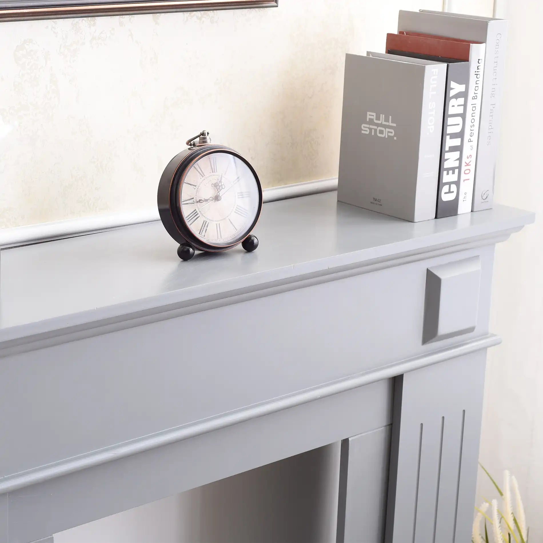 Huernia - Caminetto decorativo grigio in stile classico