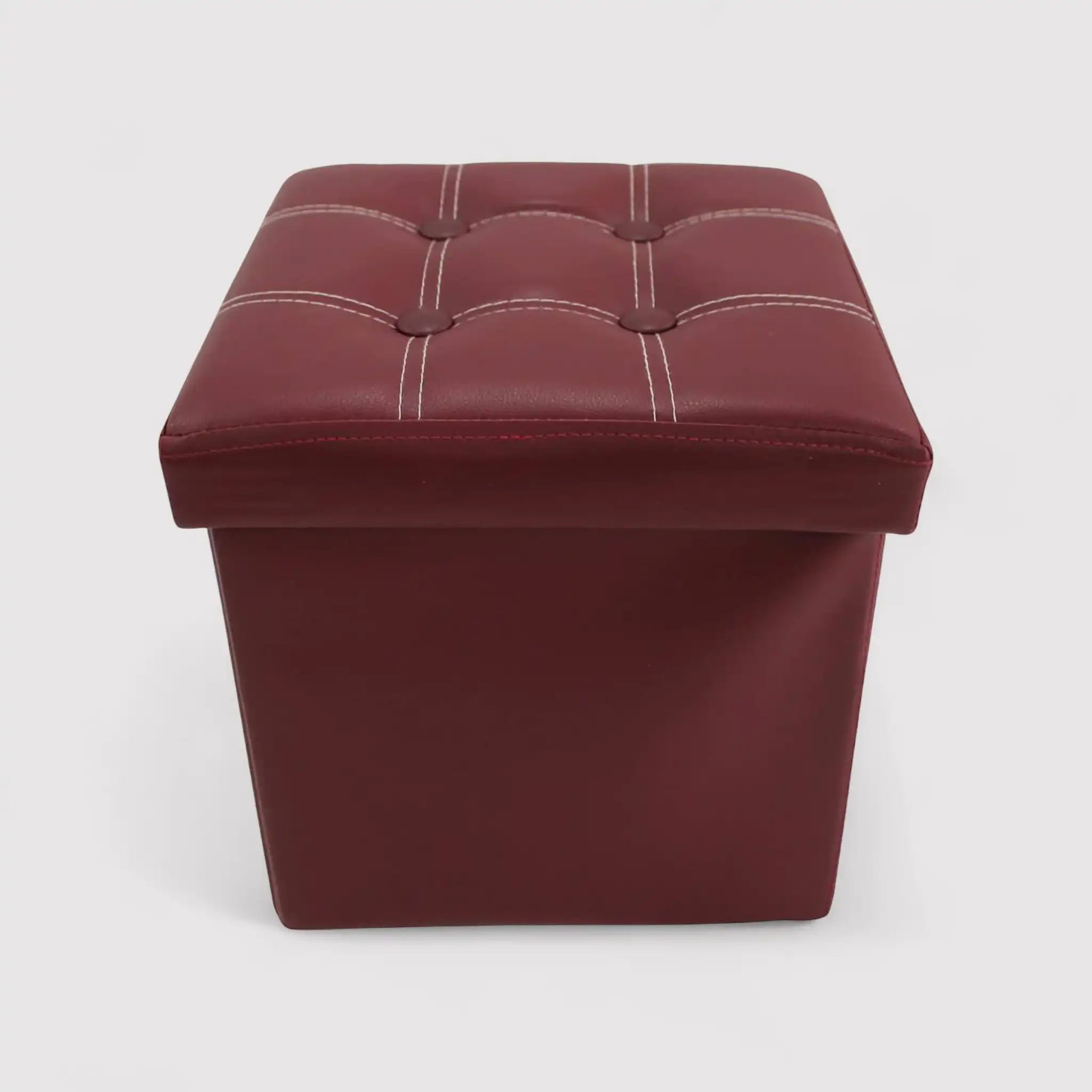 Aster - Pouf ottomano bordeaux per salotto o camera