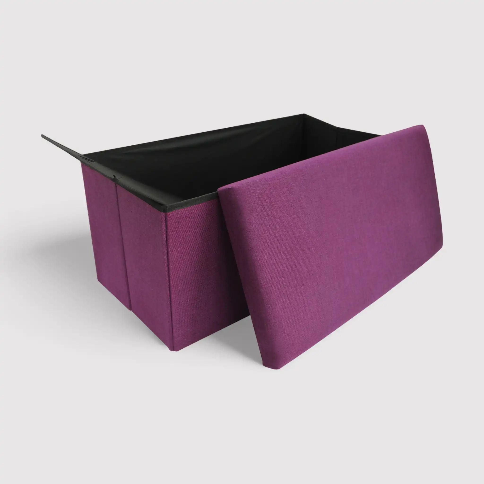 Litchi - Pouf a panca portaoggetti viola in stile moderno