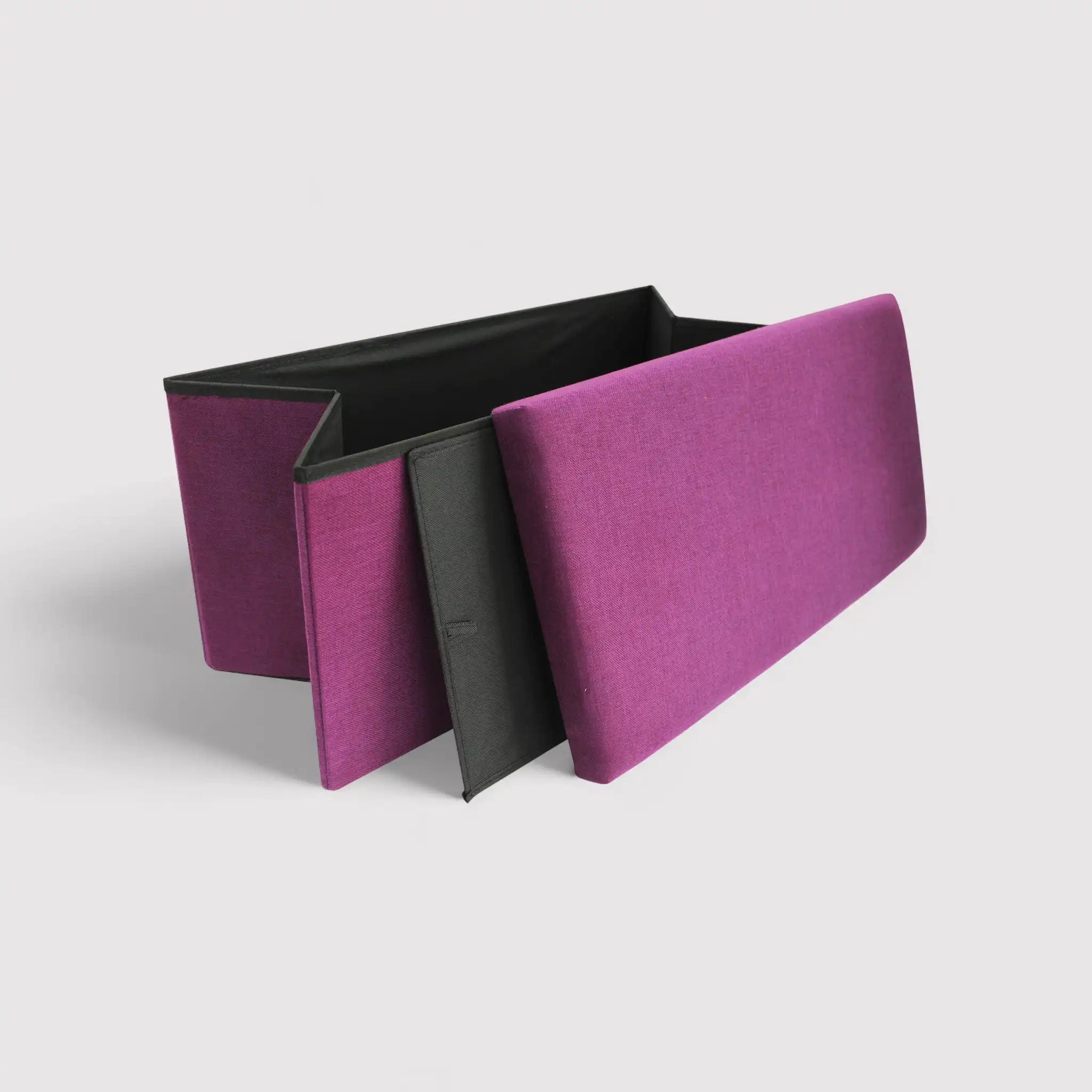 Litchi - Pouf a panca portaoggetti viola in stile moderno