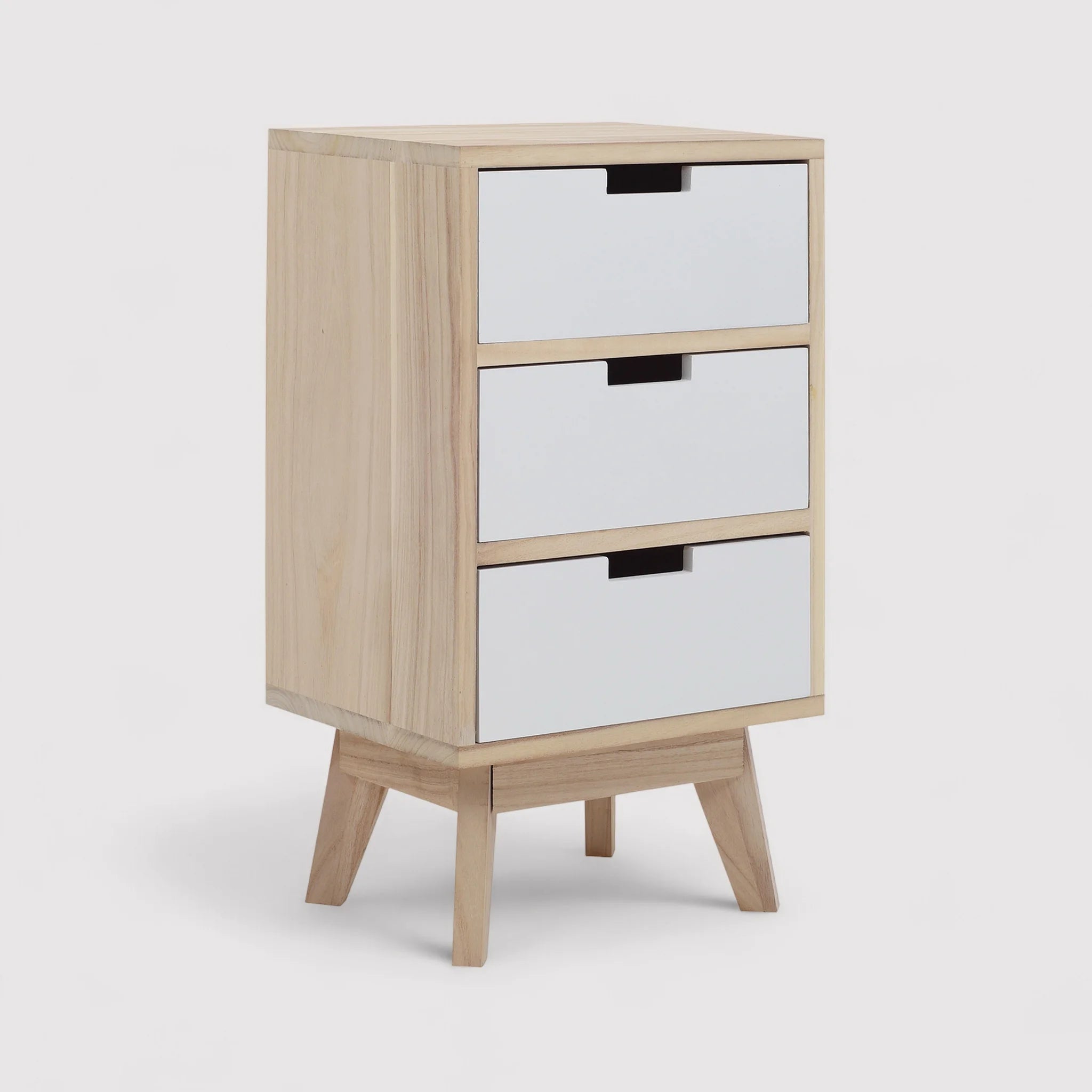 Stellaria - Cassettiera scandinava in legno con 3 cassetti