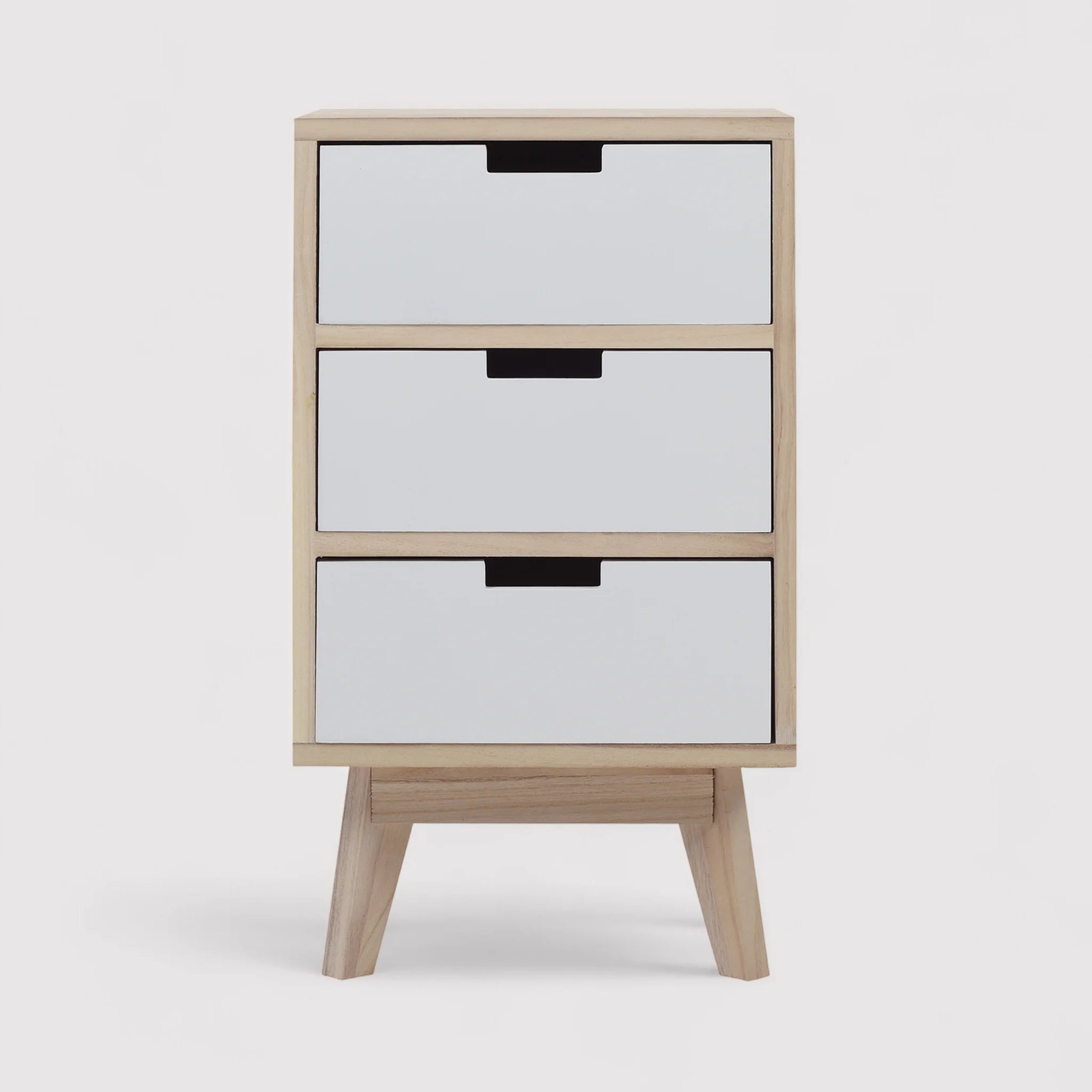 Stellaria - Cassettiera scandinava in legno con 3 cassetti