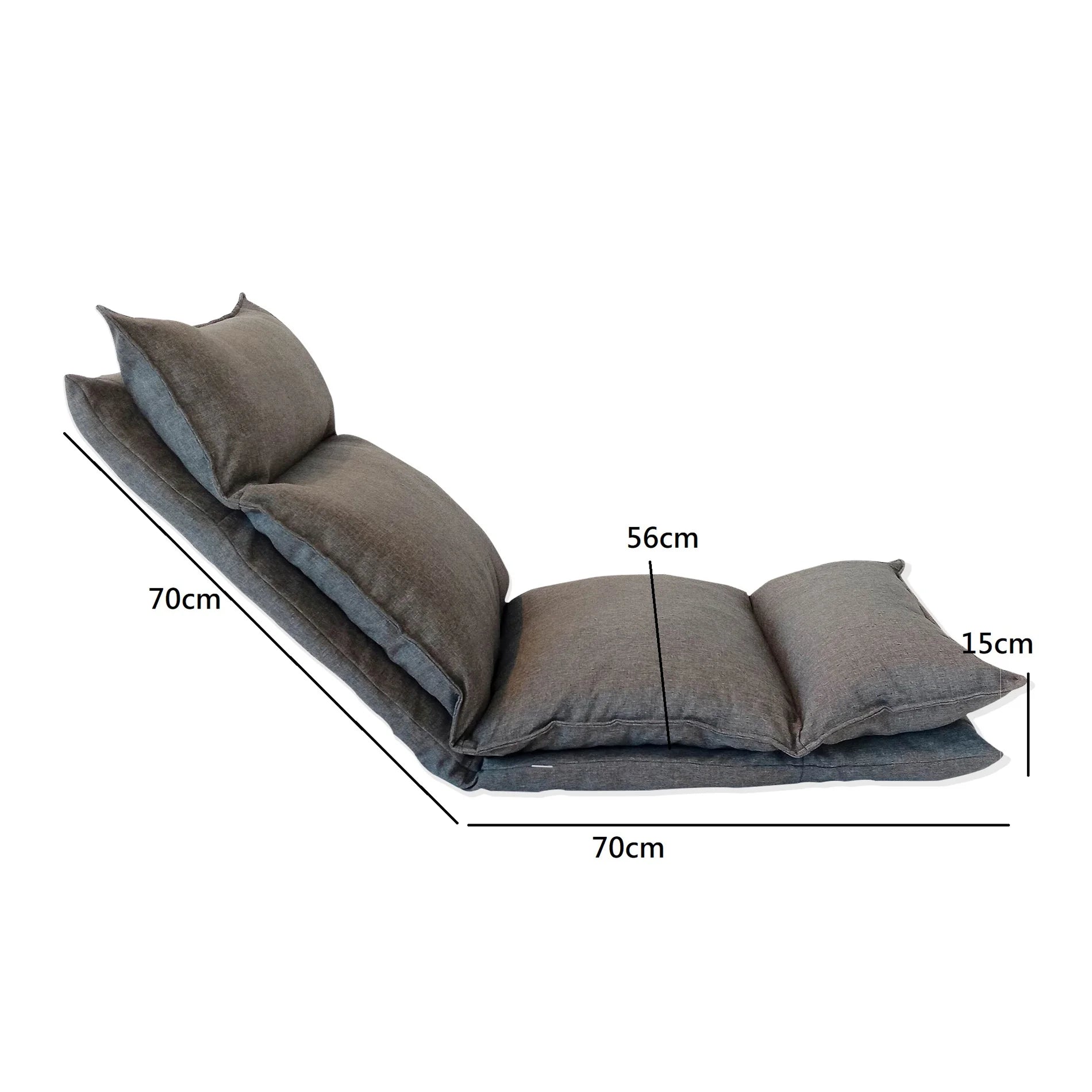 Cineraria - Poltrona futon grigio chiaro pieghevole