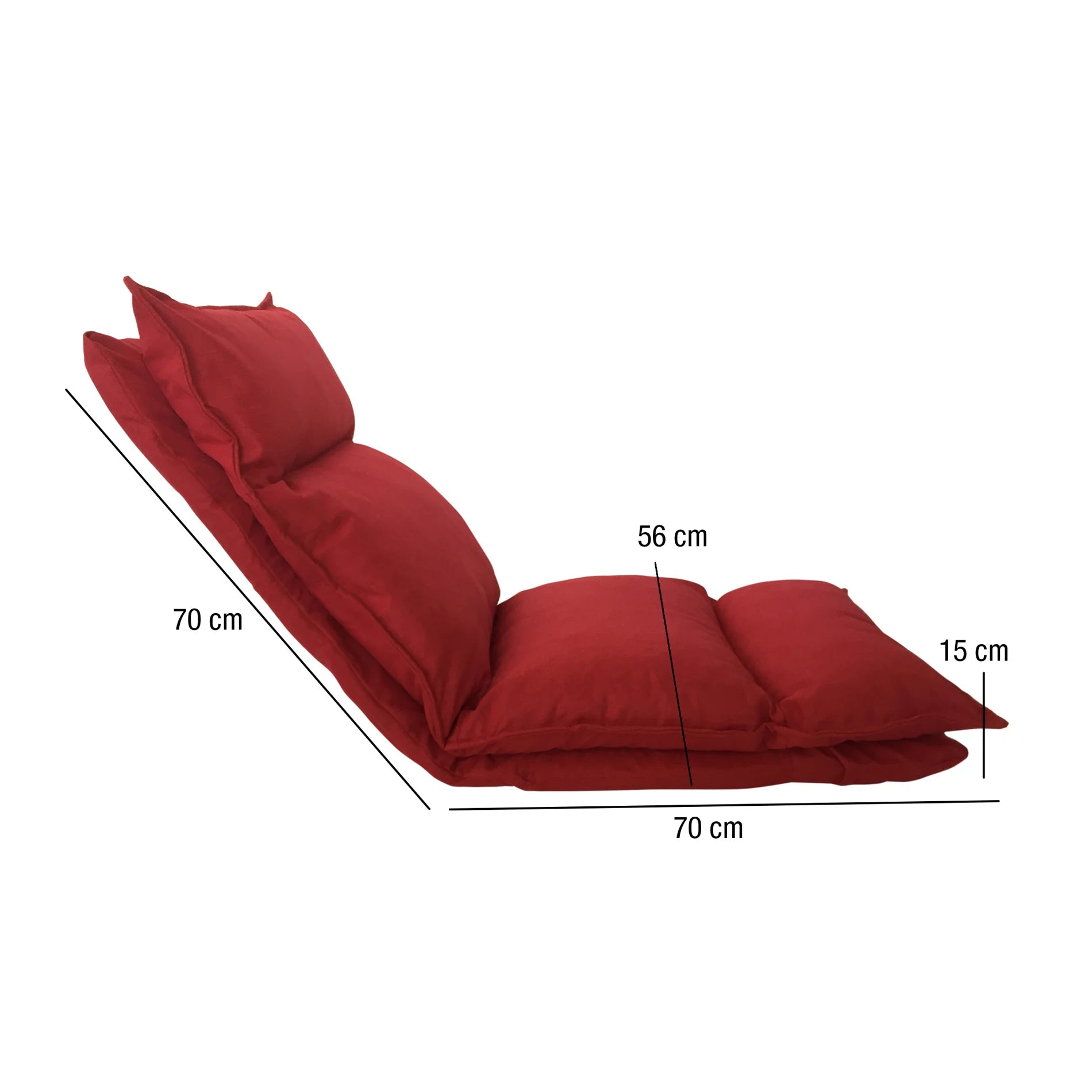 Reseda - Poltrona reclinabile rossa richiudibile