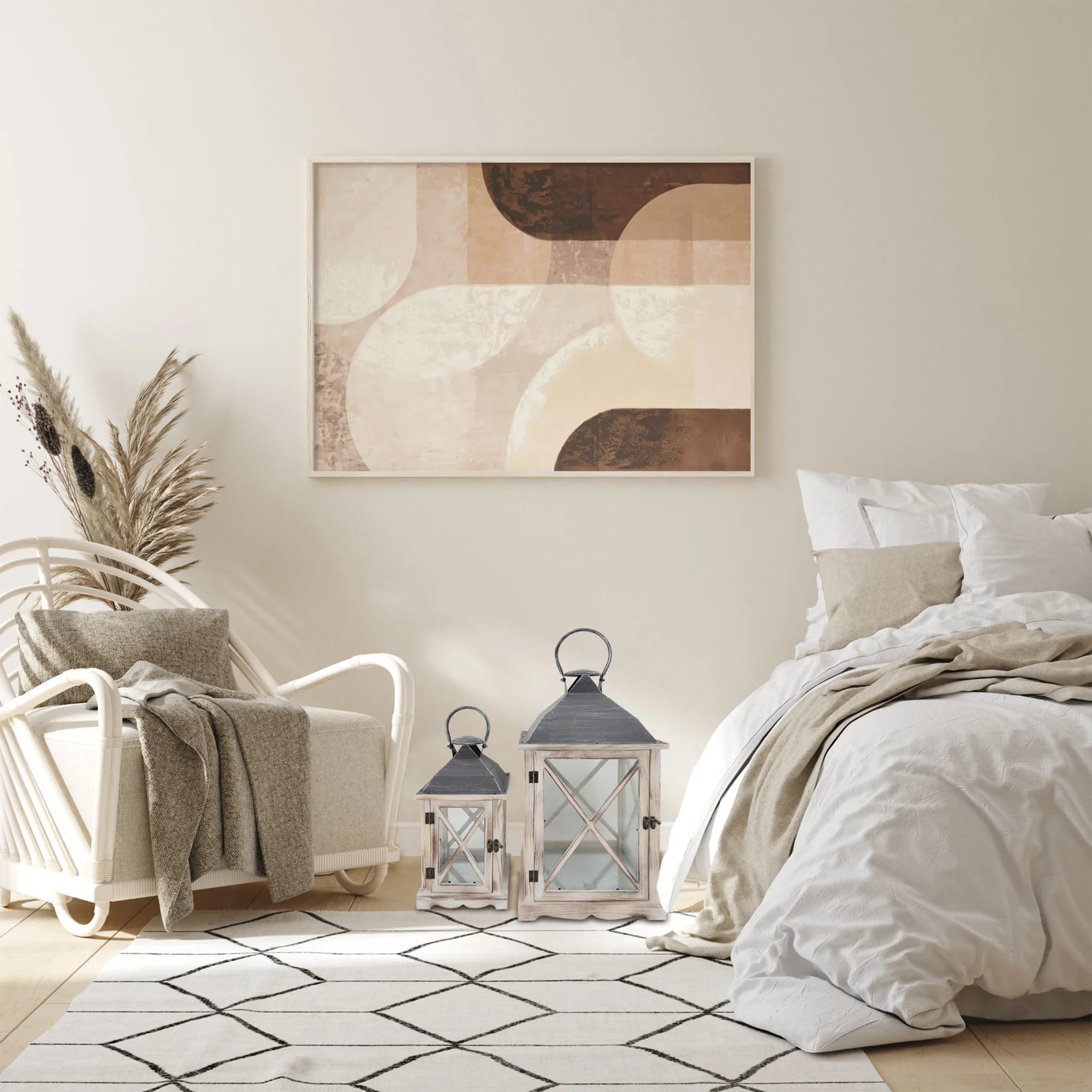 Ensemble de 2 grandes lanternes décoratives pour la maison ou l'extérieur