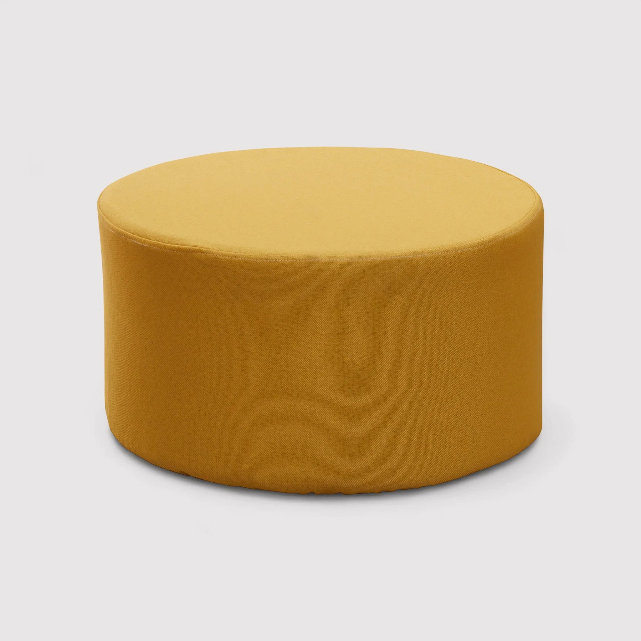 Pachira - Pouf tondo piatto giallo per salotto moderno