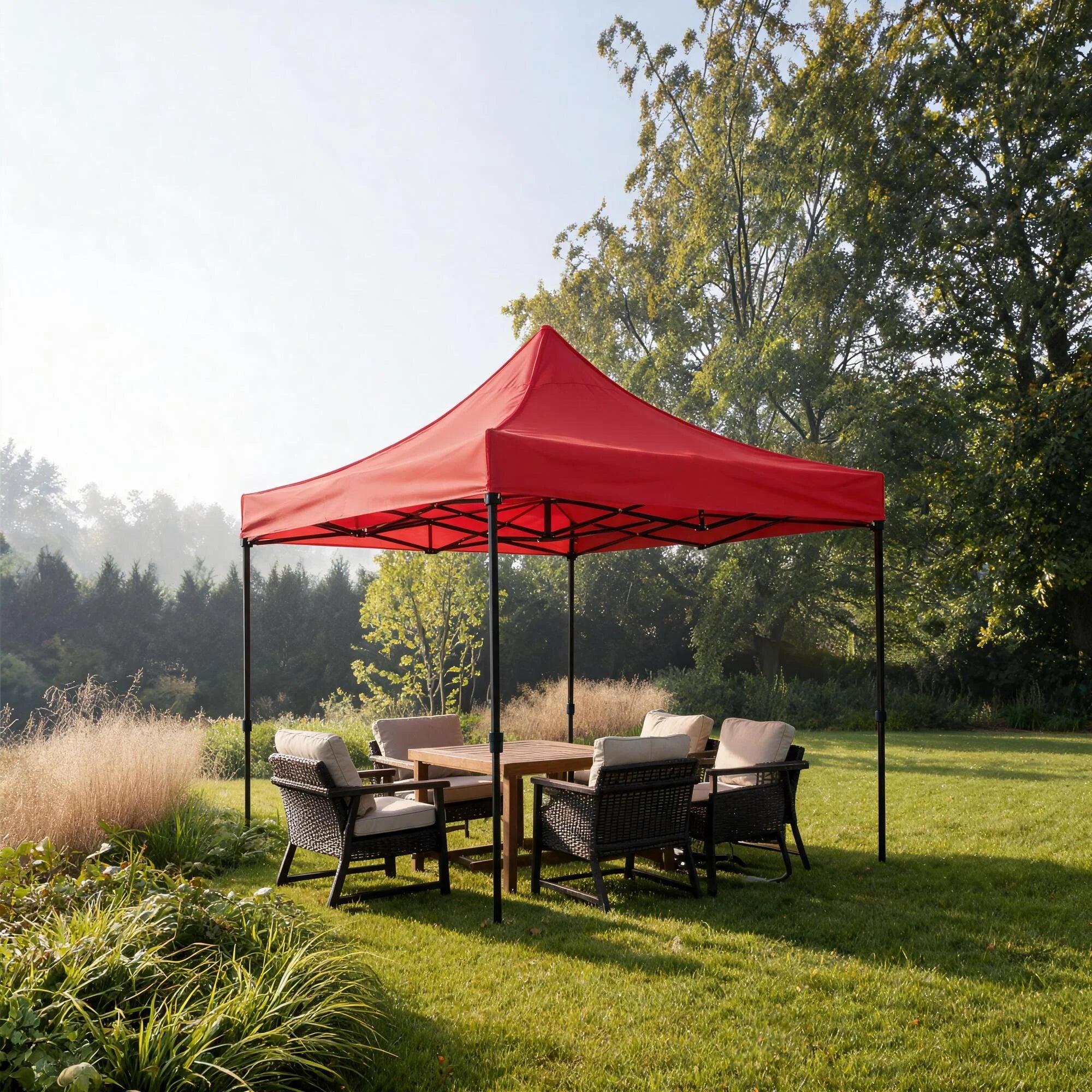 Boldo - Gazebo rosso 3x3 con pesi per esterni