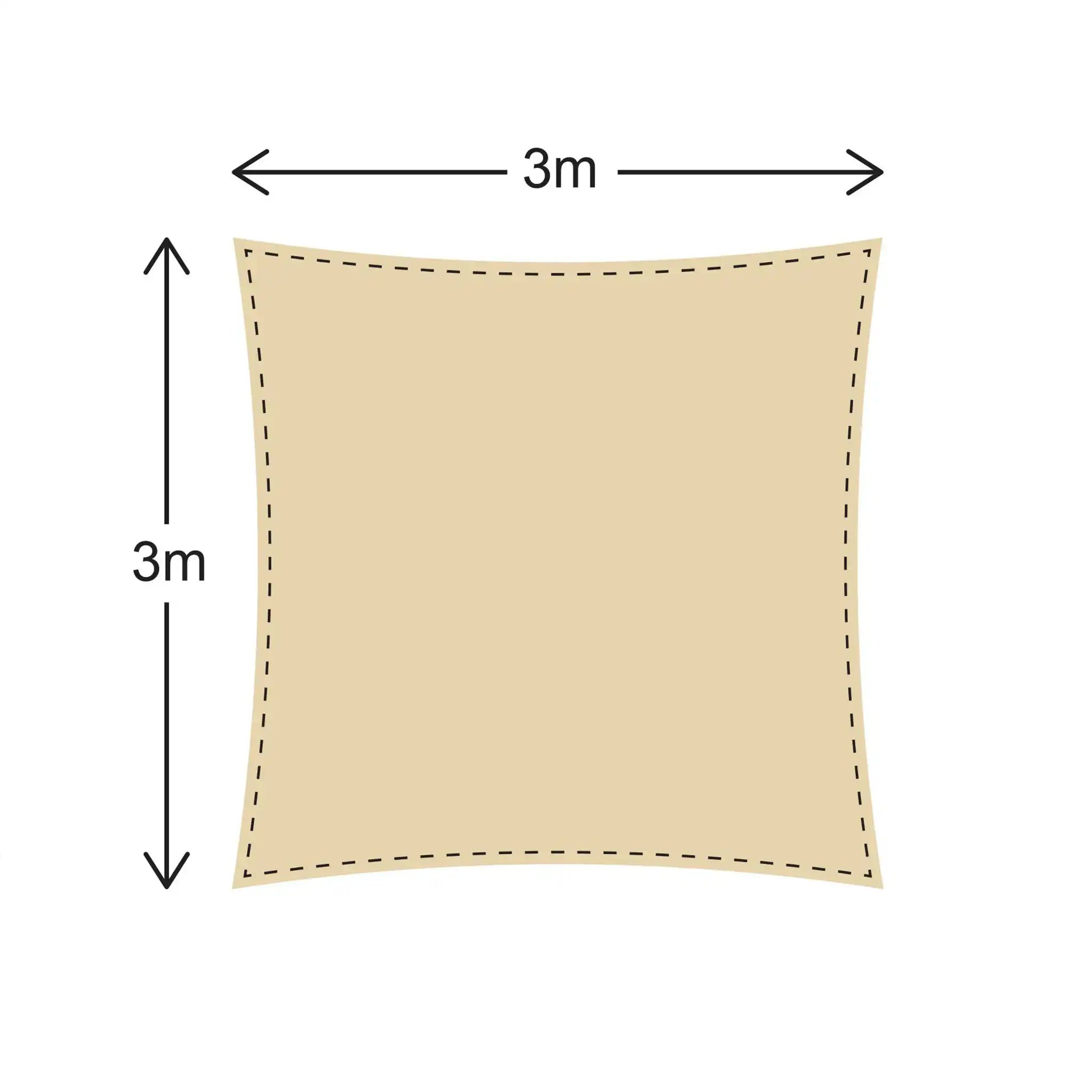 Lamium - Quadratisches Sonnensegel 3x3 m beige für den Garten