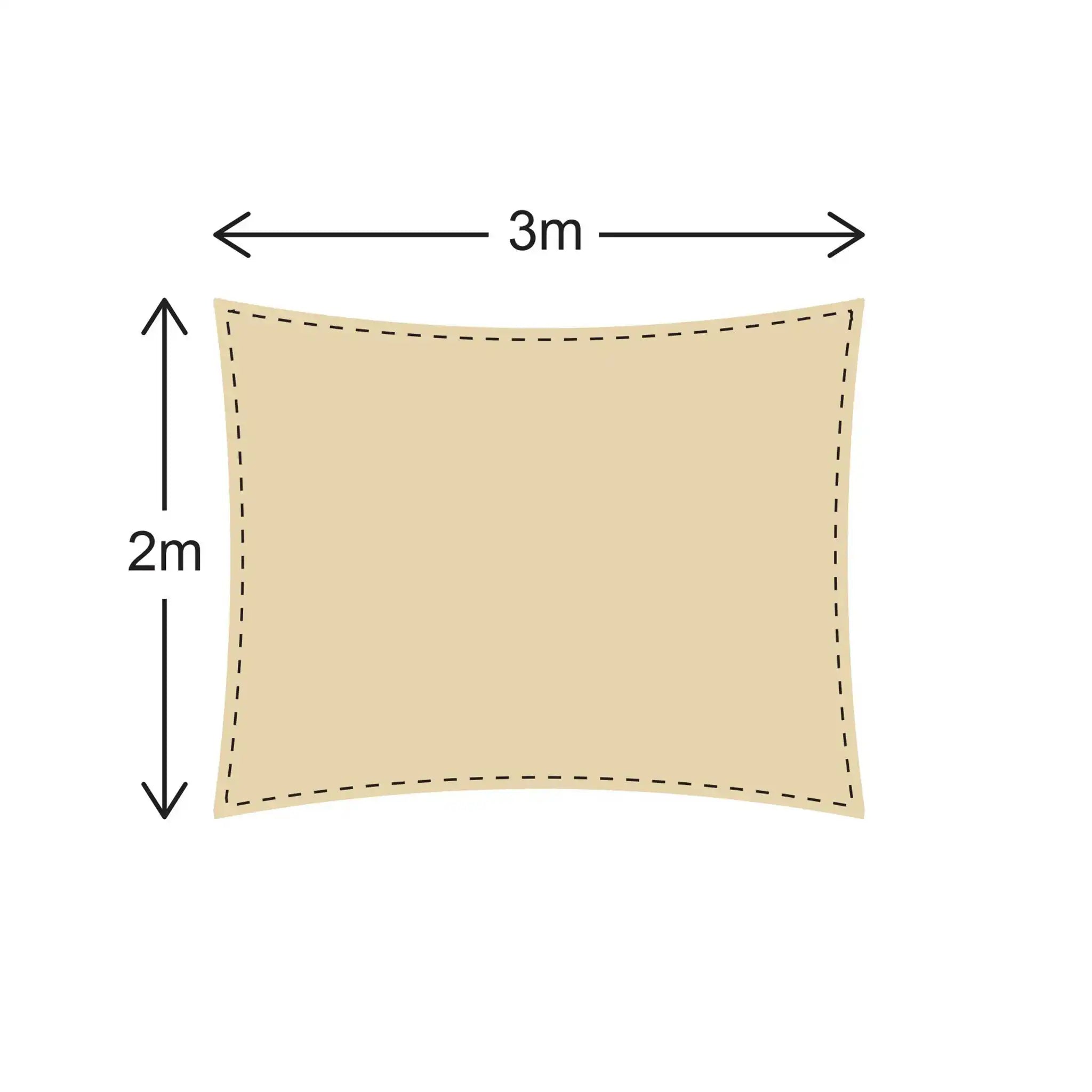 Asarum - Rectangular beige shade sail in polyethylene 2x3 mt