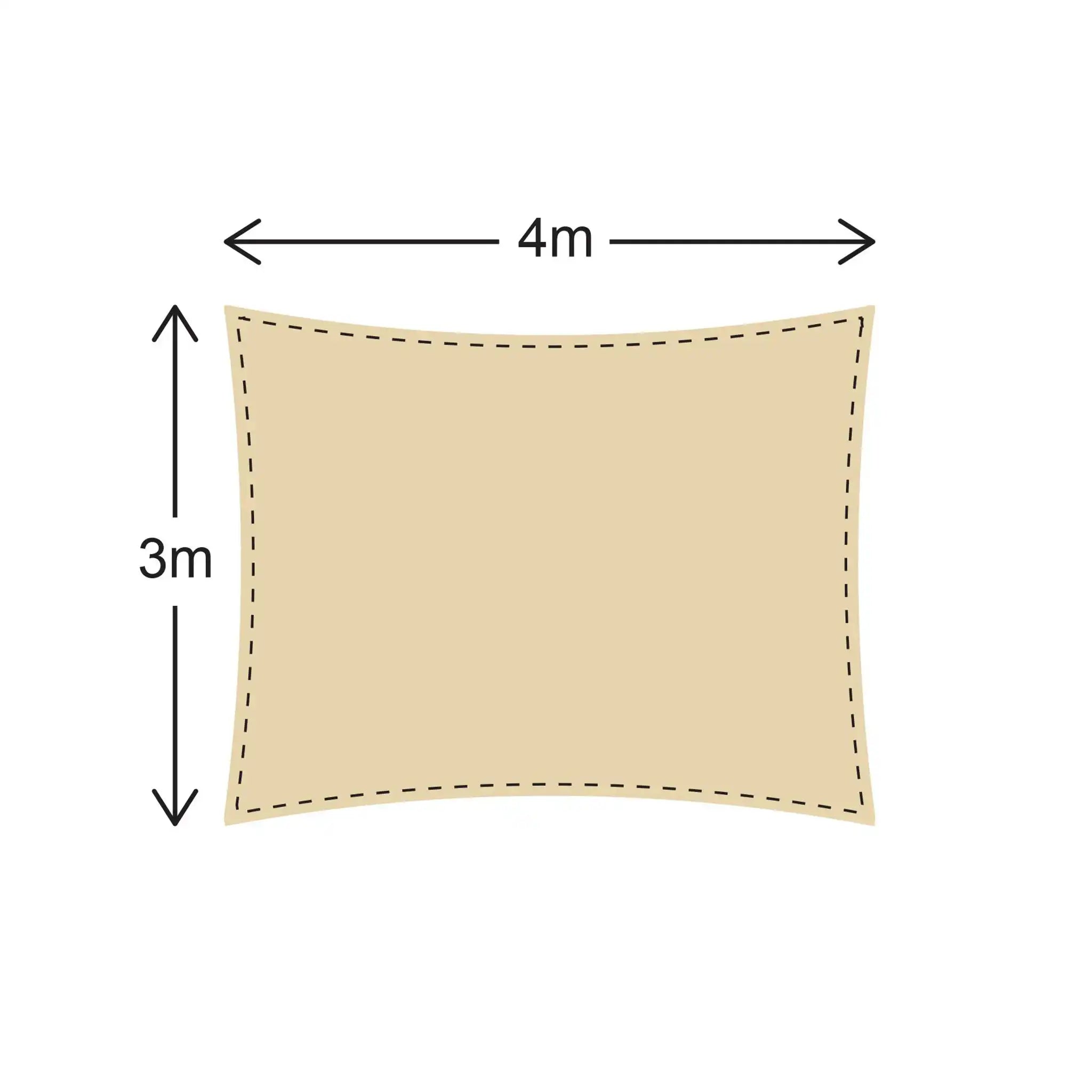 Kesar - Rechteckiges Sonnensegel 3x4 m für den Außenbereich