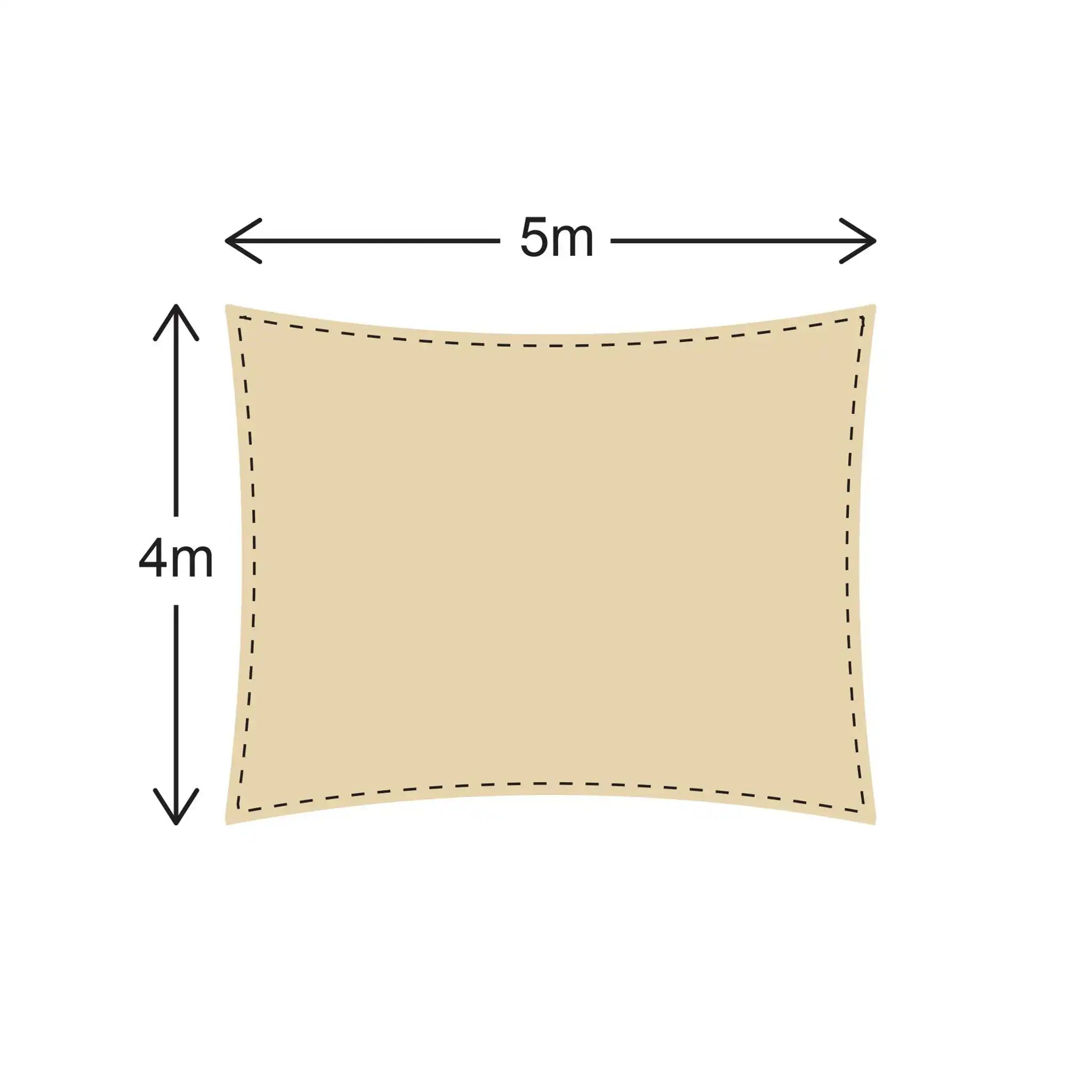 Morus - Voile d'ombrage rectangulaire beige 4x5 m