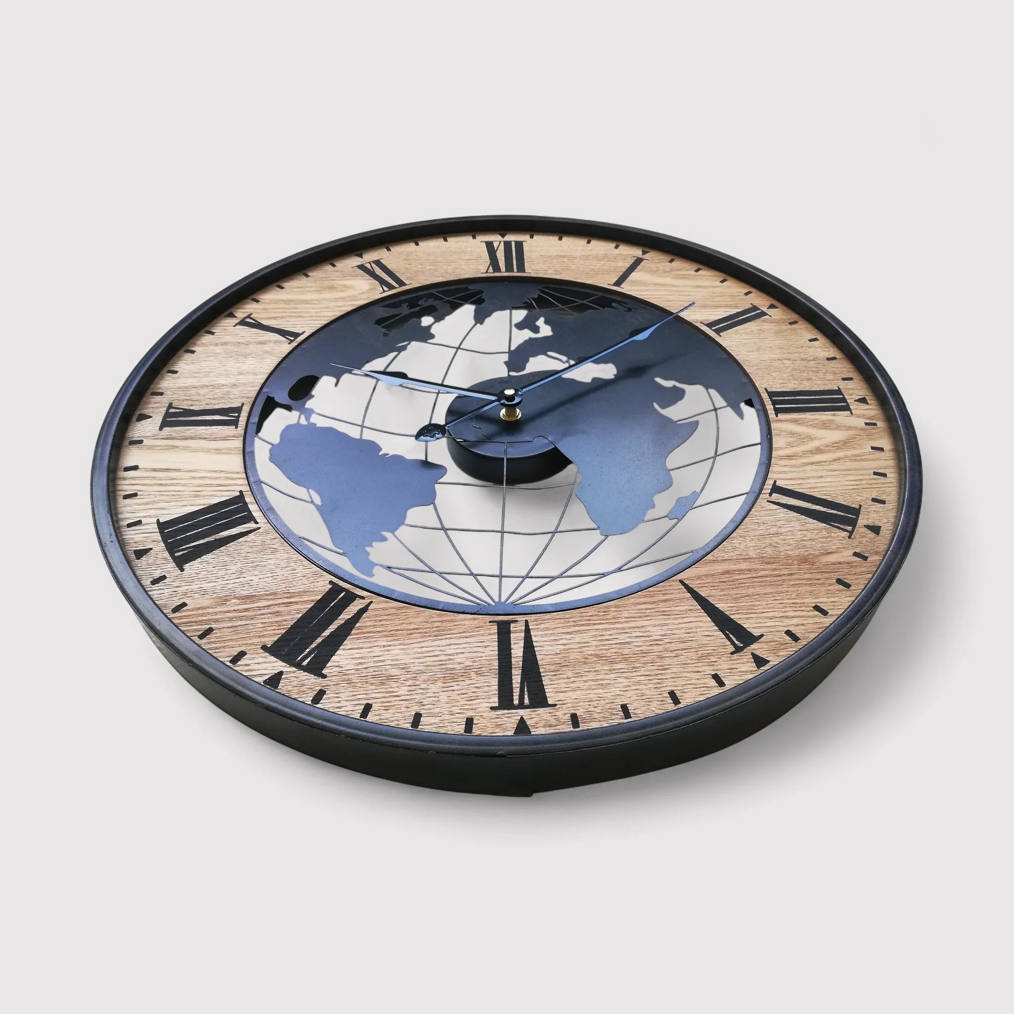 Drosera - Orologio da parete vintage a mappamondo