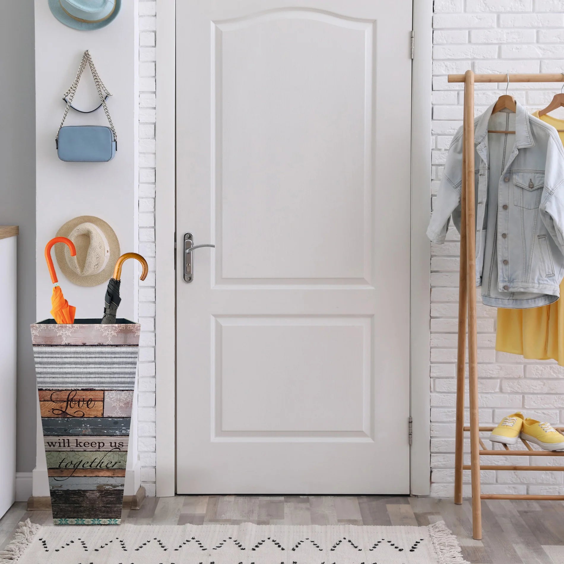 Verbena - Portaombrelli vintage decorato con scritte