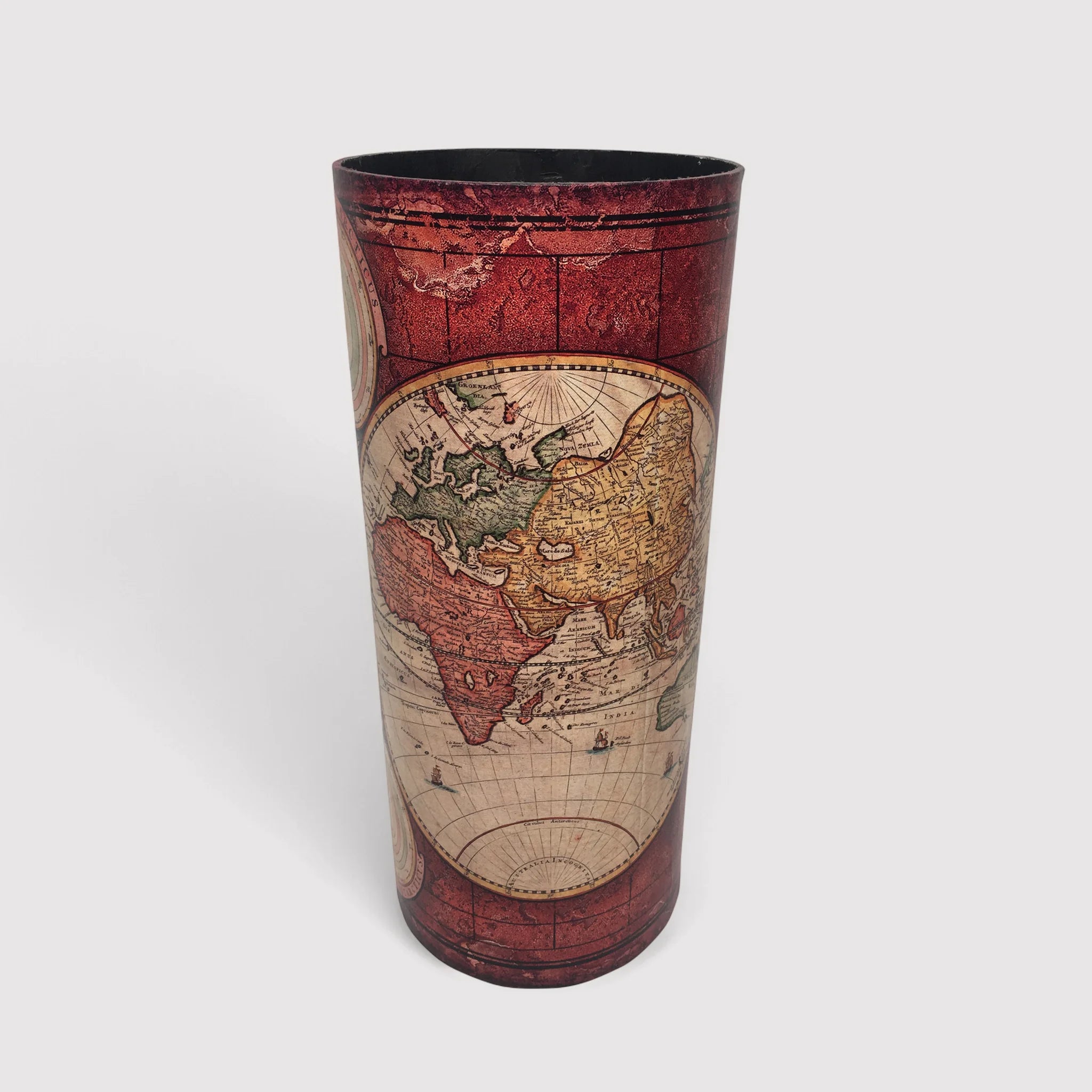 Acalifa - Portaombrelli rosso e beige in stile rétro