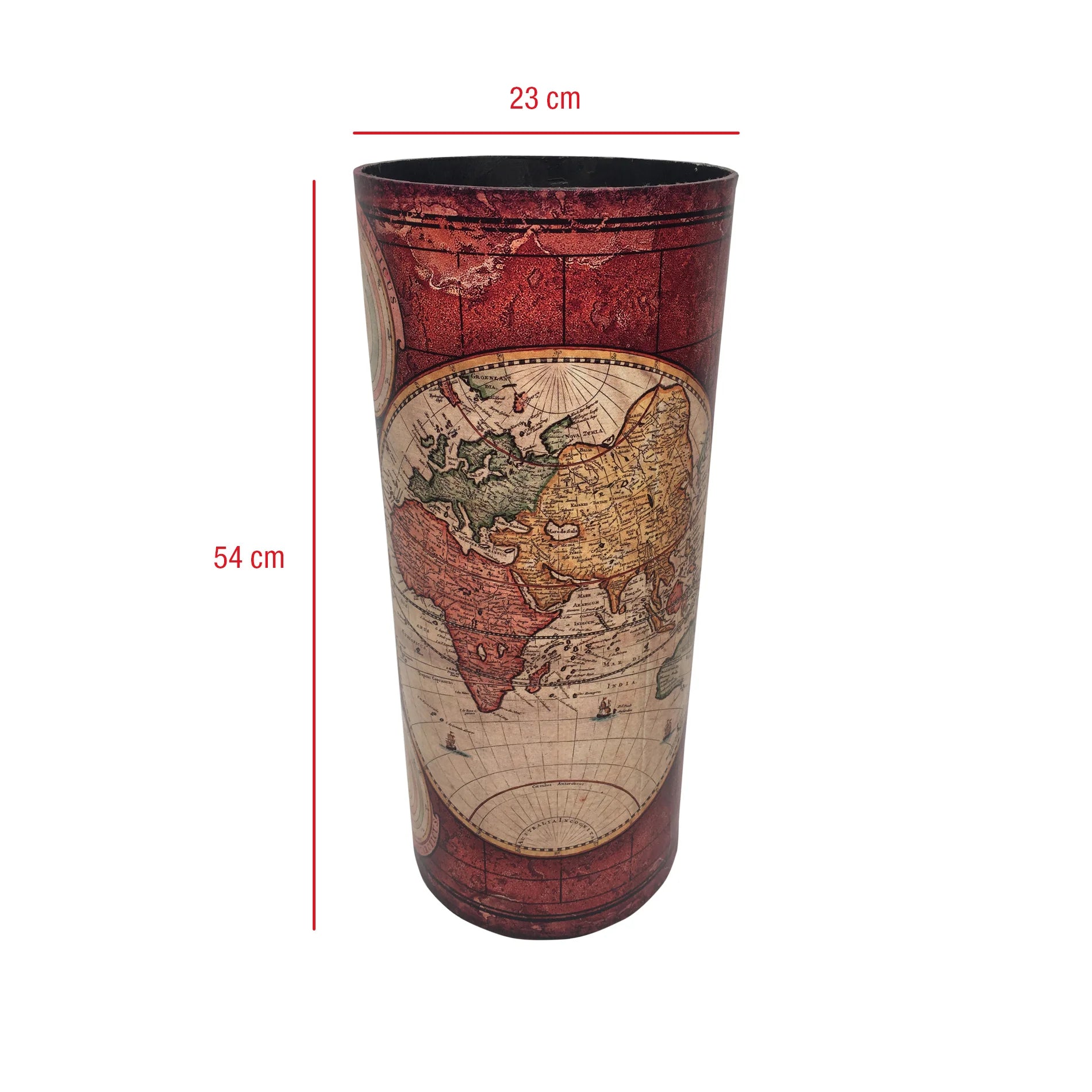 Acalifa - Portaombrelli rosso e beige in stile rétro