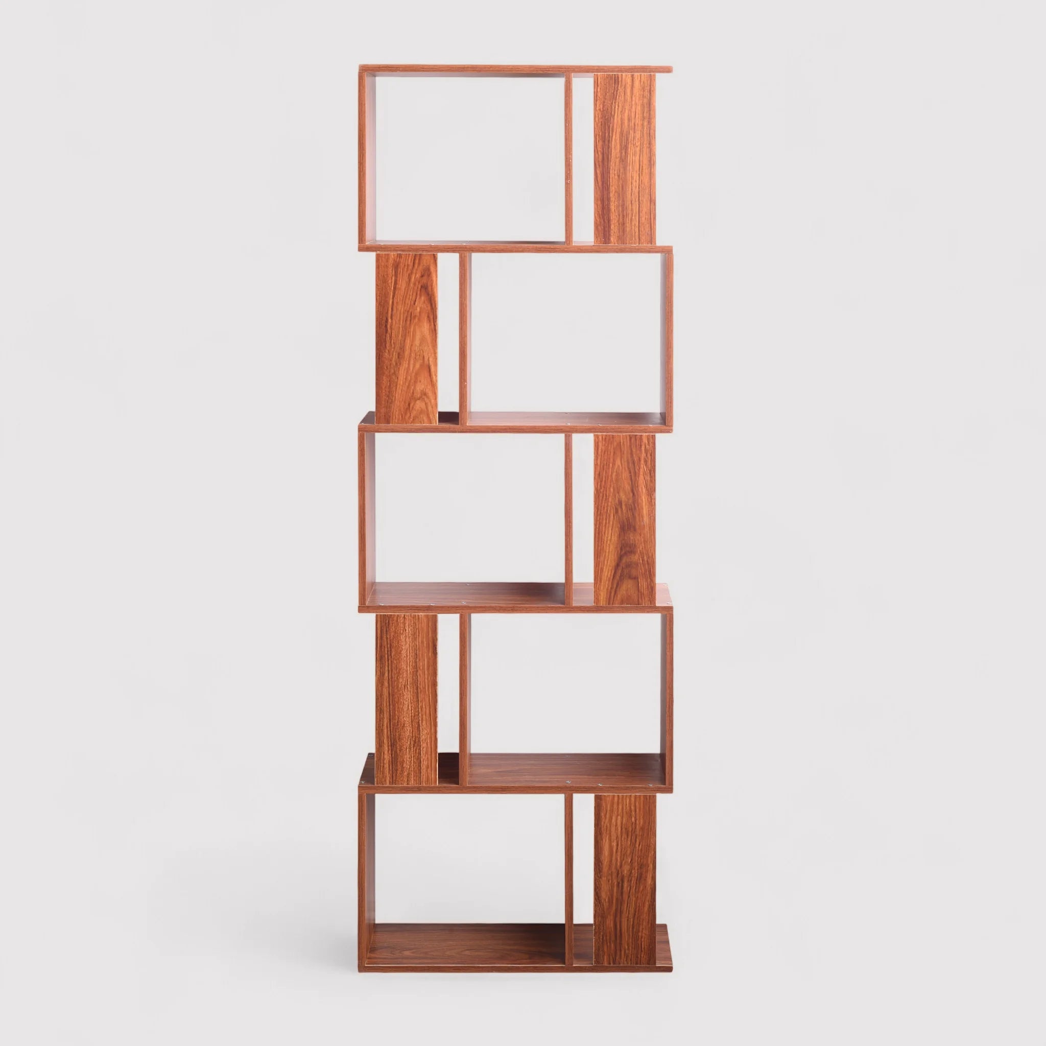 Singonio - Mobile libreria color noce con 5 scaffali