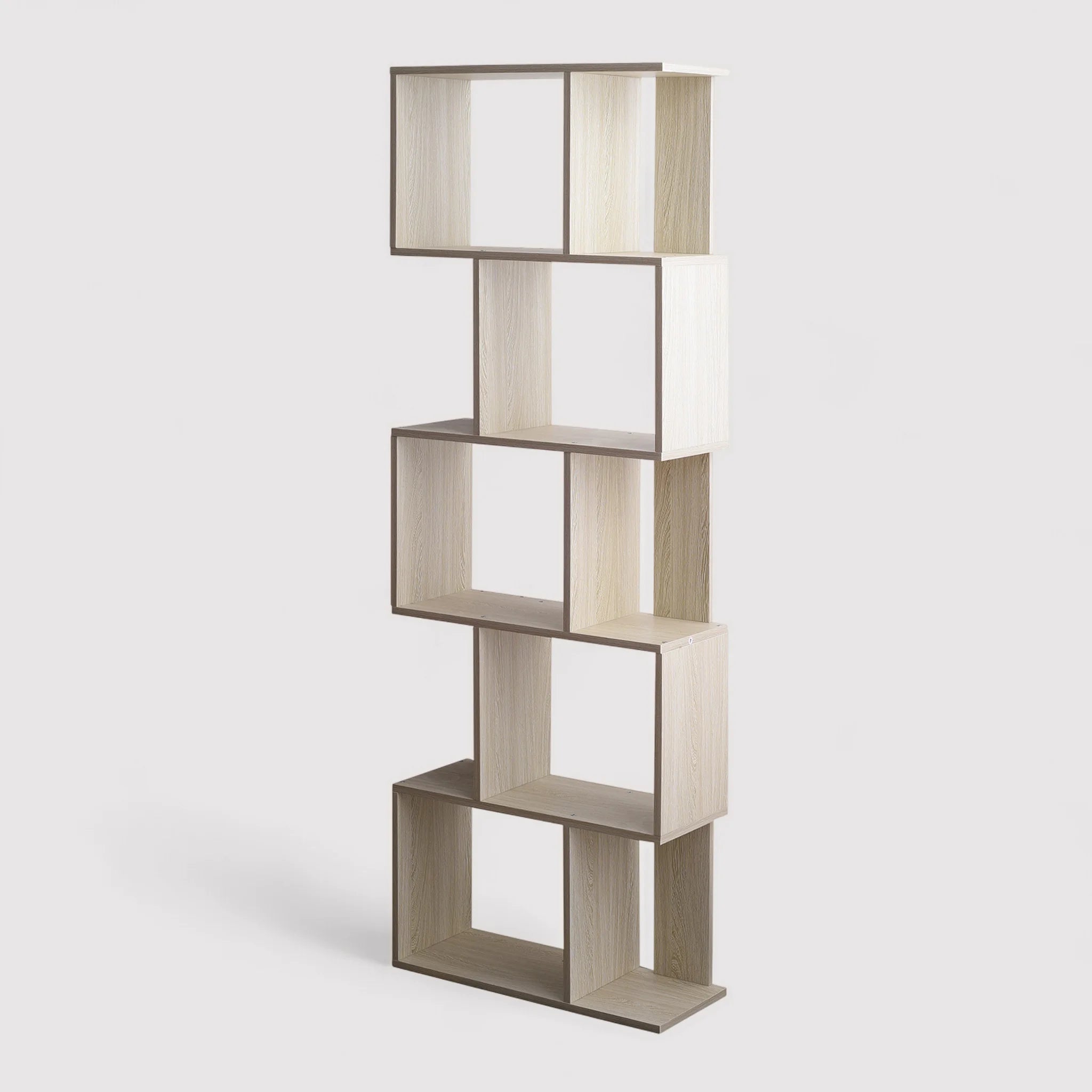 Tsuga - Libreria color abete in stile moderno con 5 scaffali