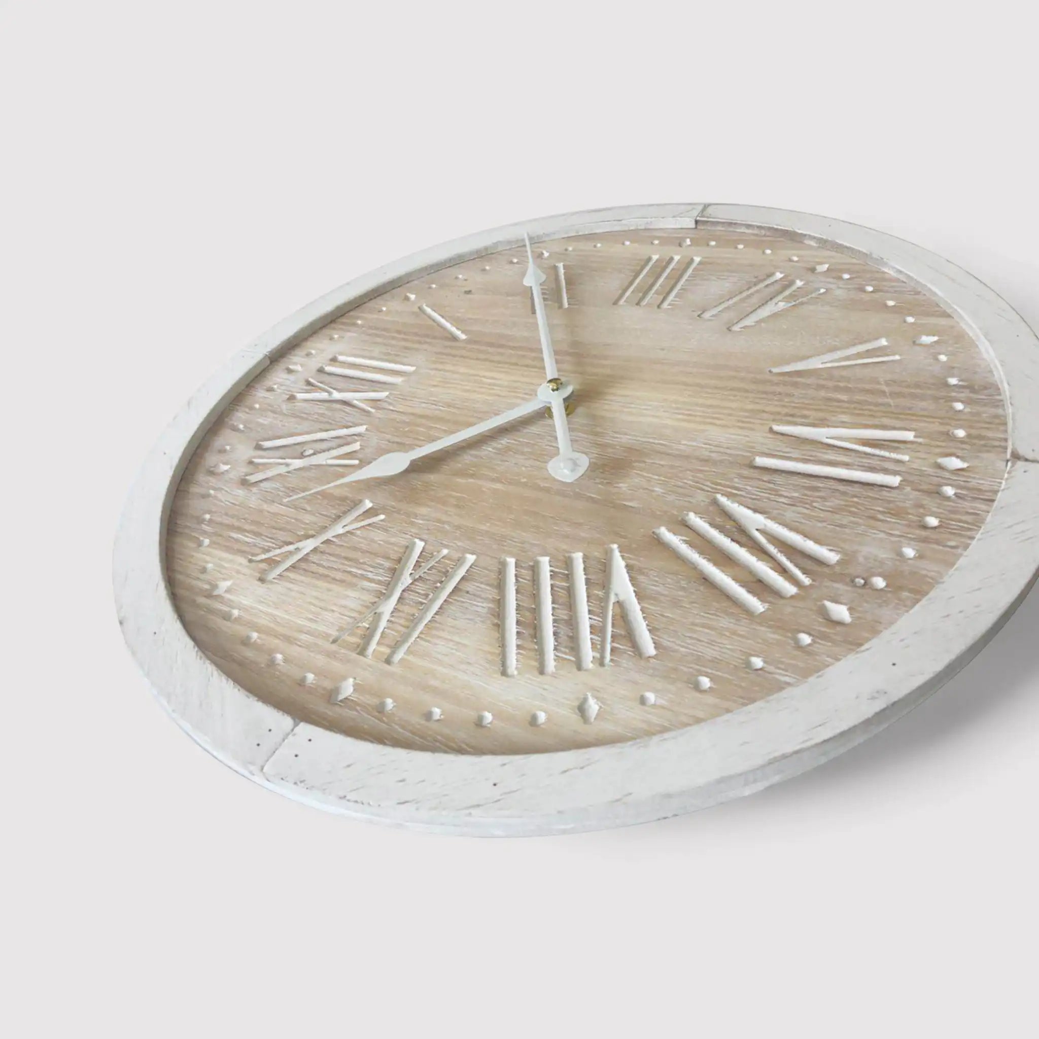 Platano - Orologio da muro rustico color legno chiaro