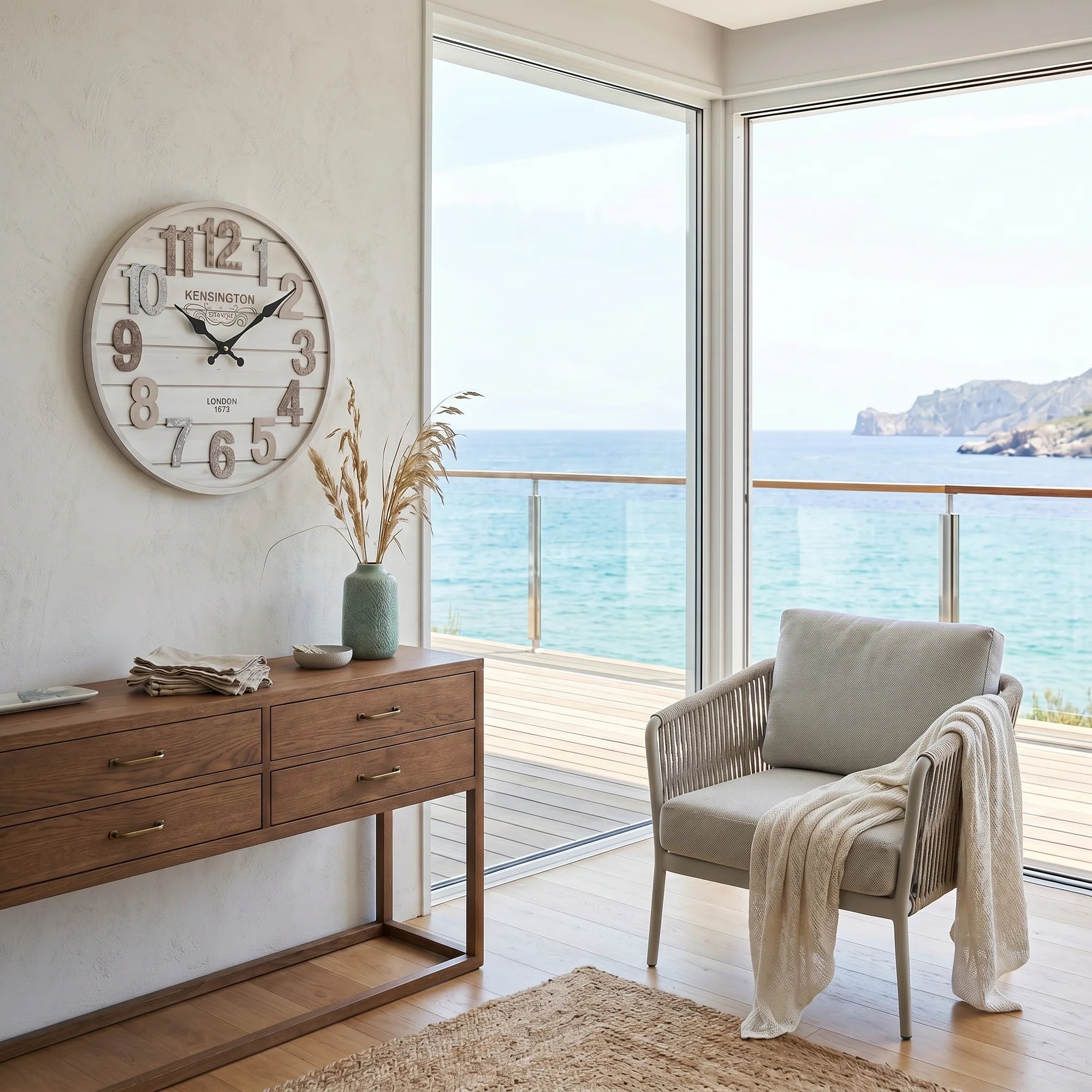 Gasteria - Orologio da parete grigio in stile moderno