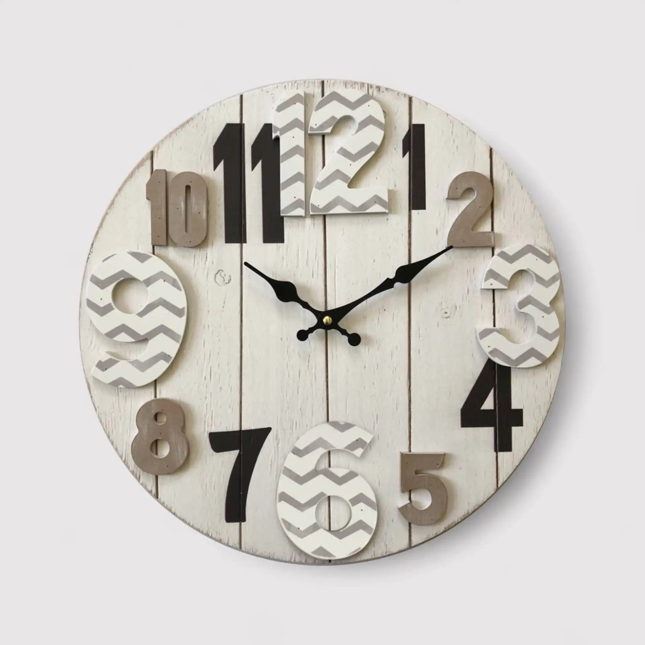 Datura - Orologio da parete beige con numeri moderni