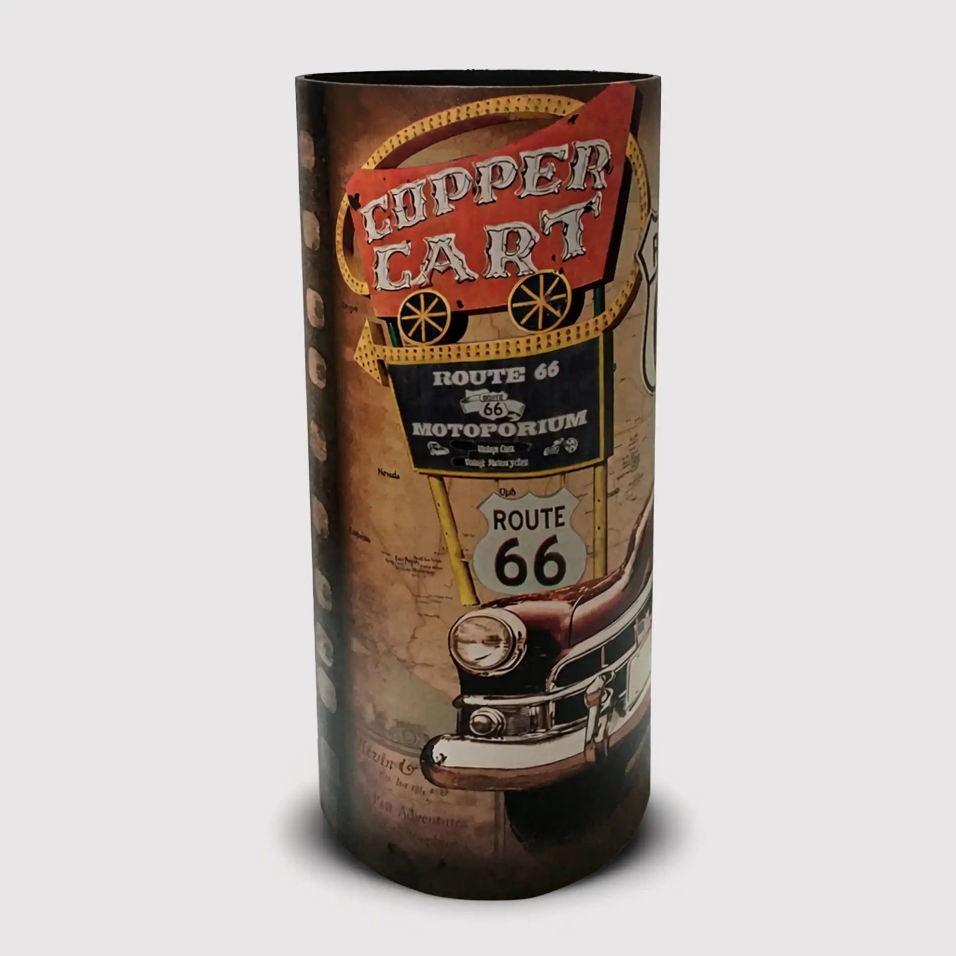 Filaggine - Portaombrelli marrone con stampa a tema rétro