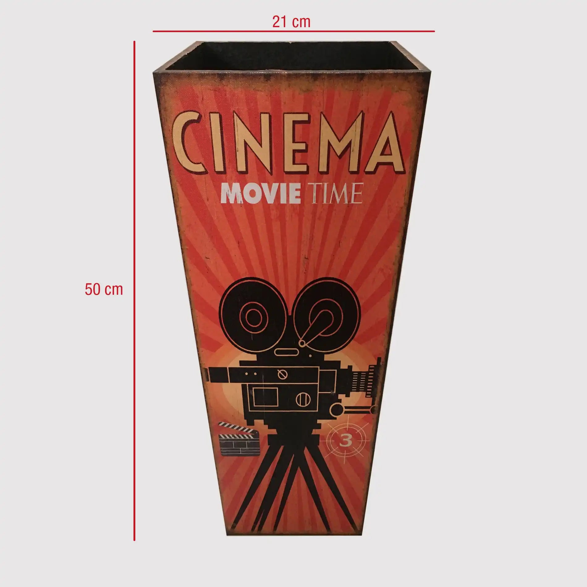 Fockea - Portaombrelli arancione decorato a tema cinema