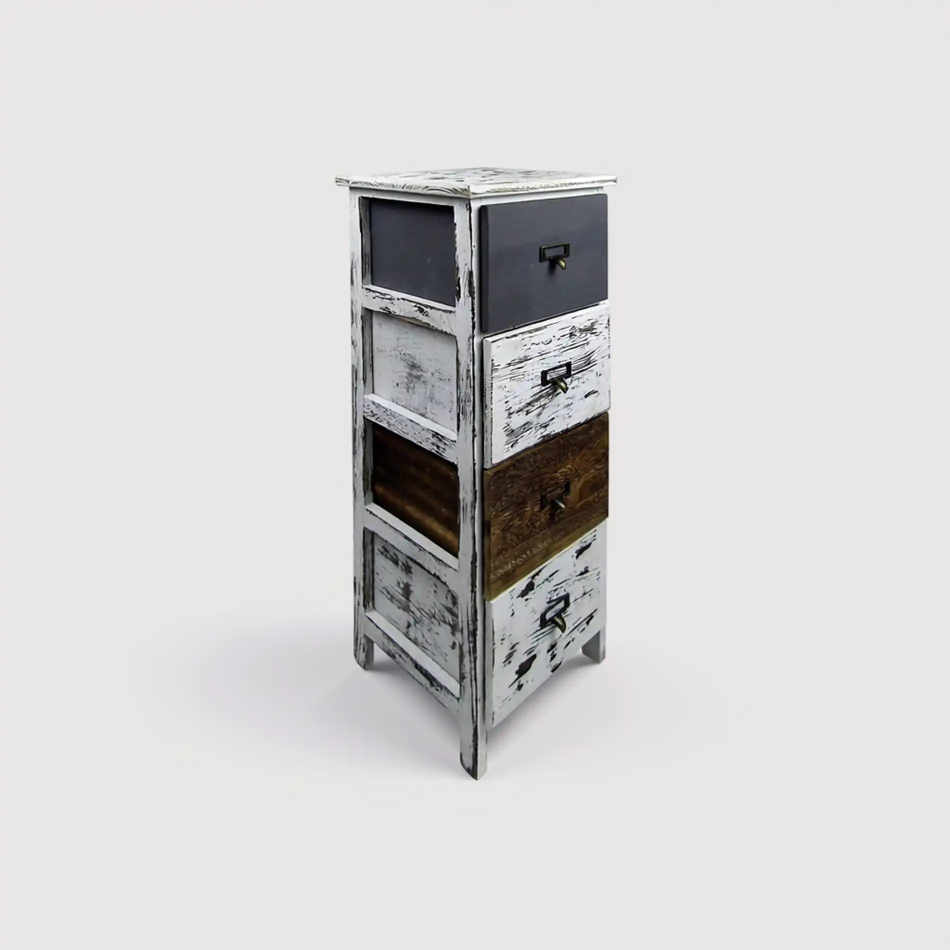 Delonix - Piccola cassettiera in tinta anticata con 4 cassetti