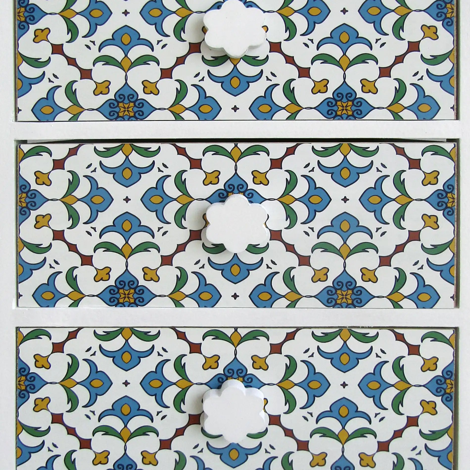 Gazania - Cassettiera per ingresso decorata con maioliche