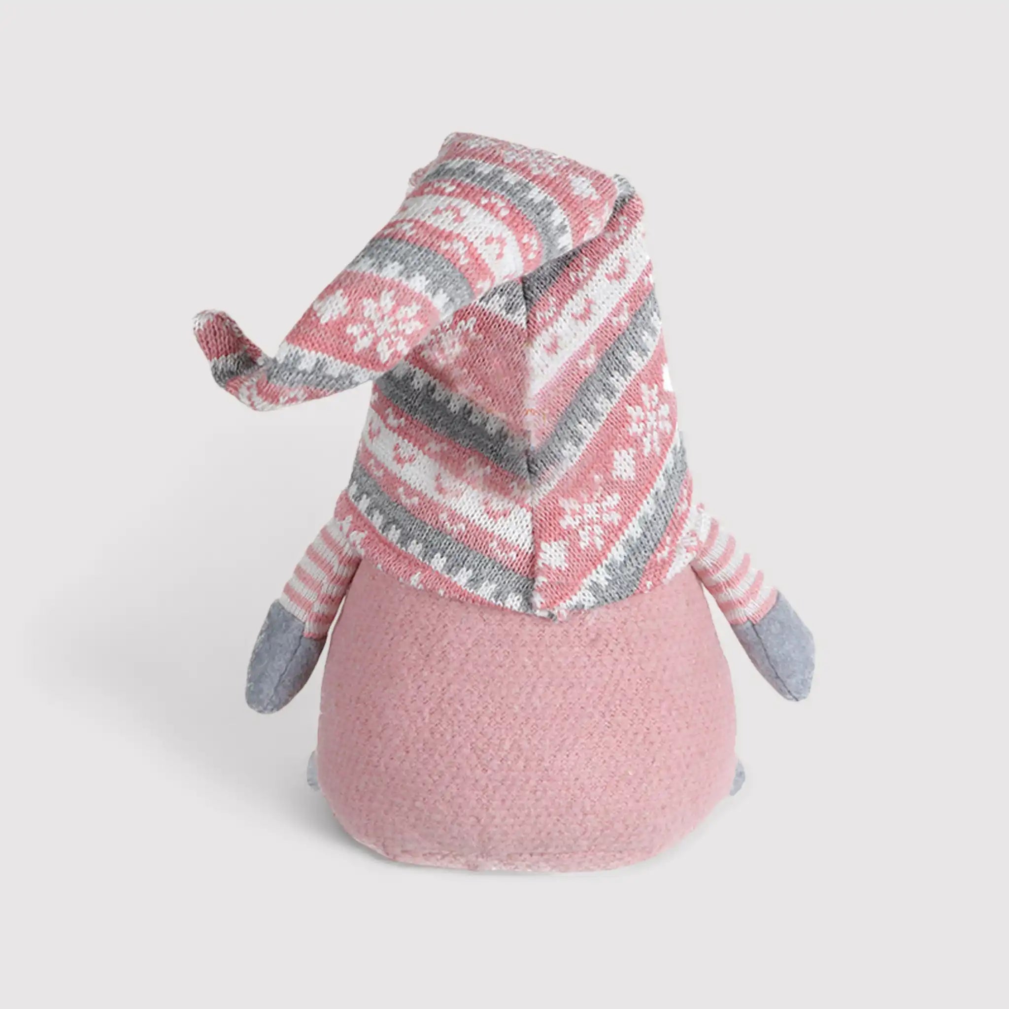 Gnomo rosa decorativo fermaporta o per caminetto