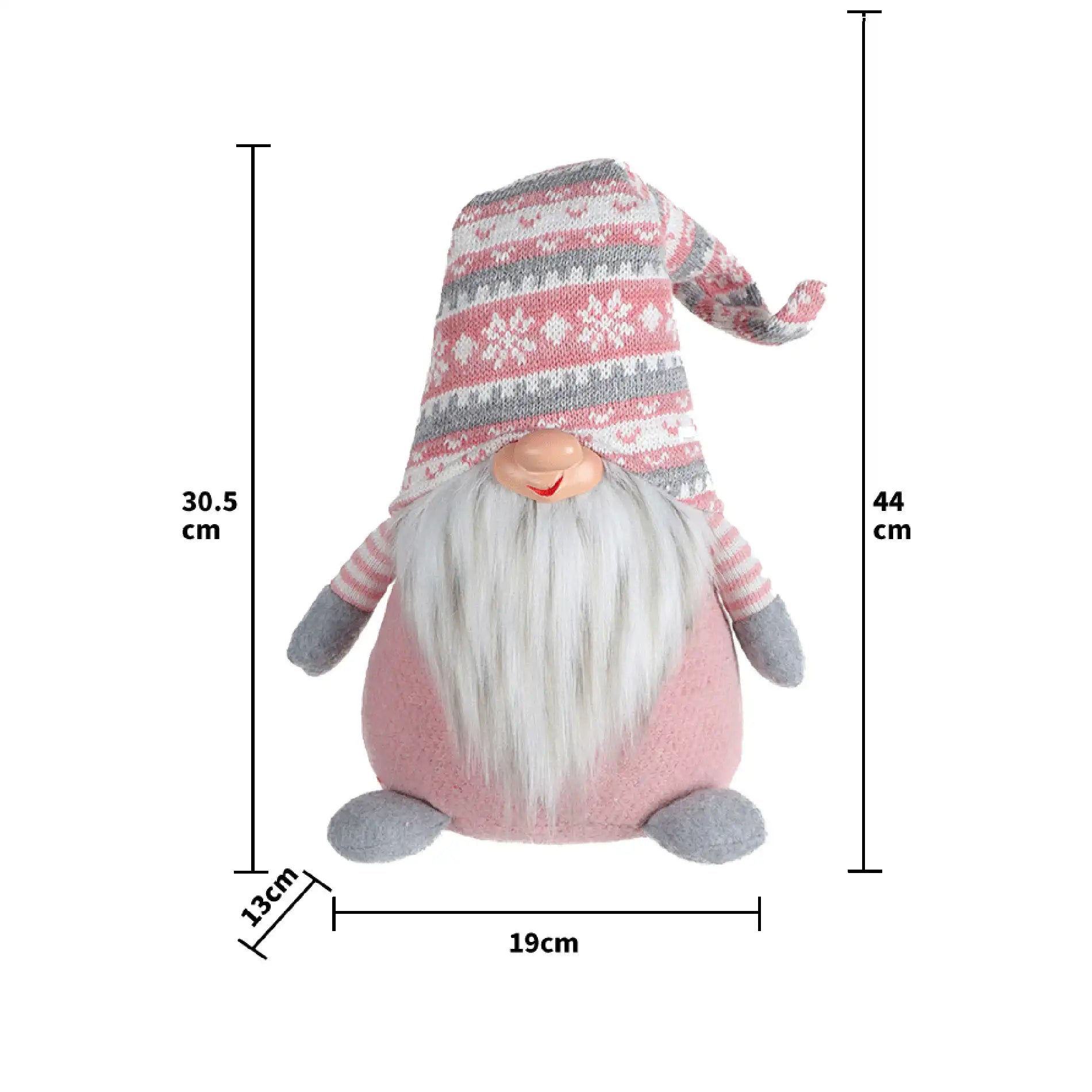 Gnomo rosa decorativo fermaporta o per caminetto