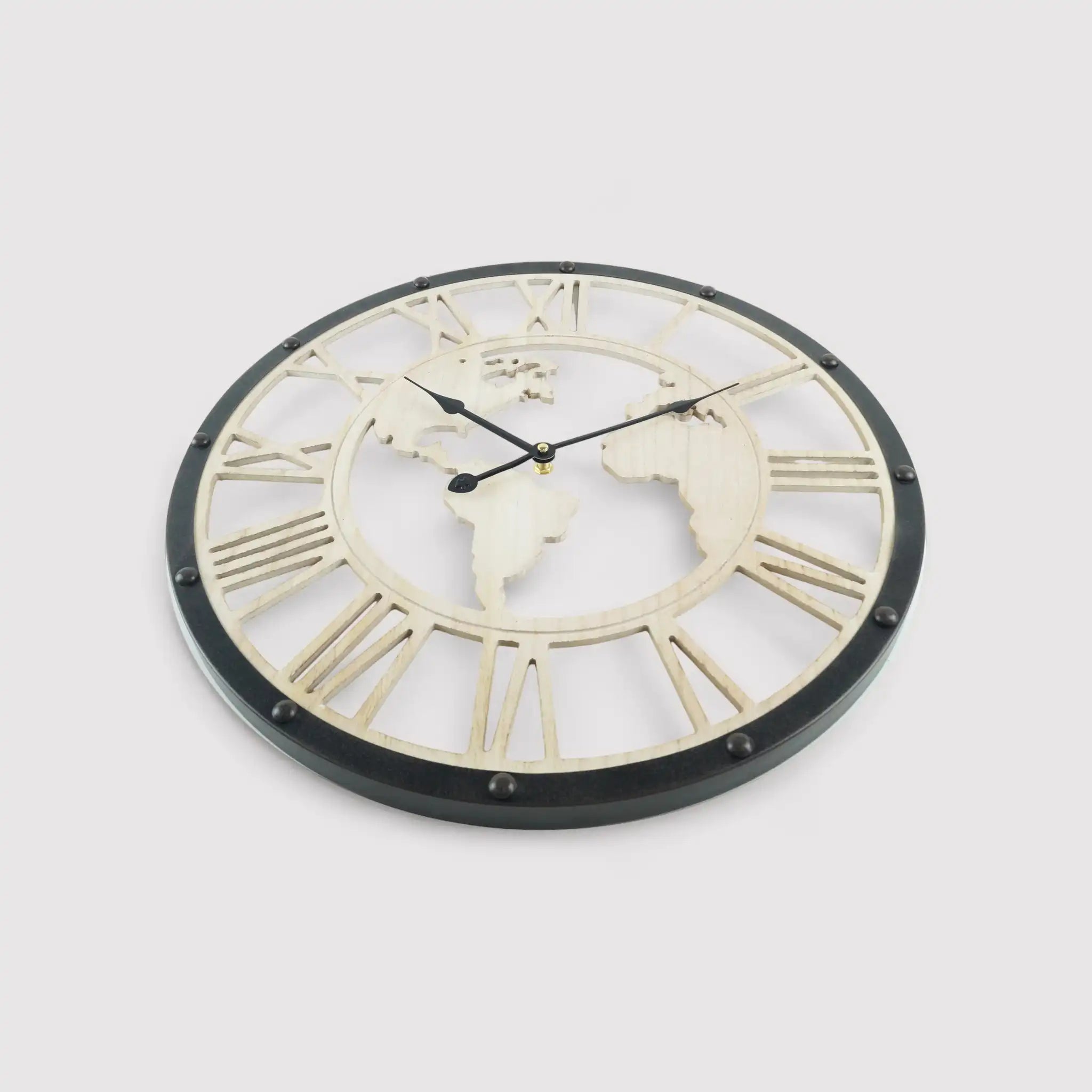 Erides - Orologio con numeri romani e mappamondo intagliato