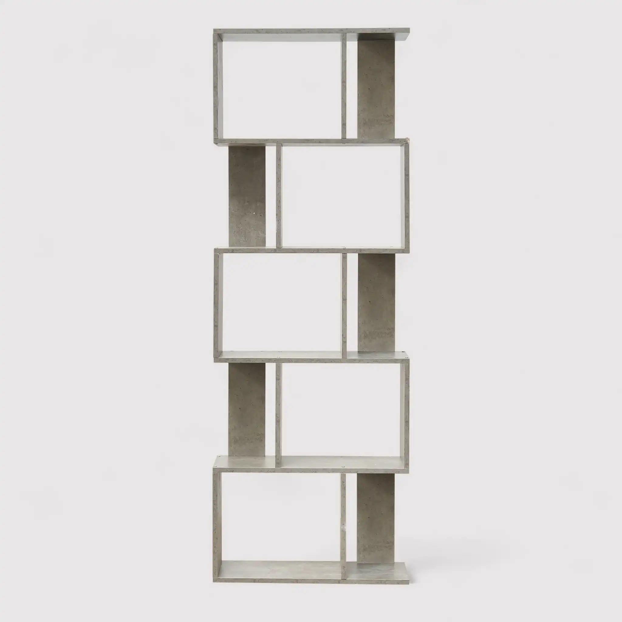 Peperomia - Libreria con 5 ripiani color grigio cemento