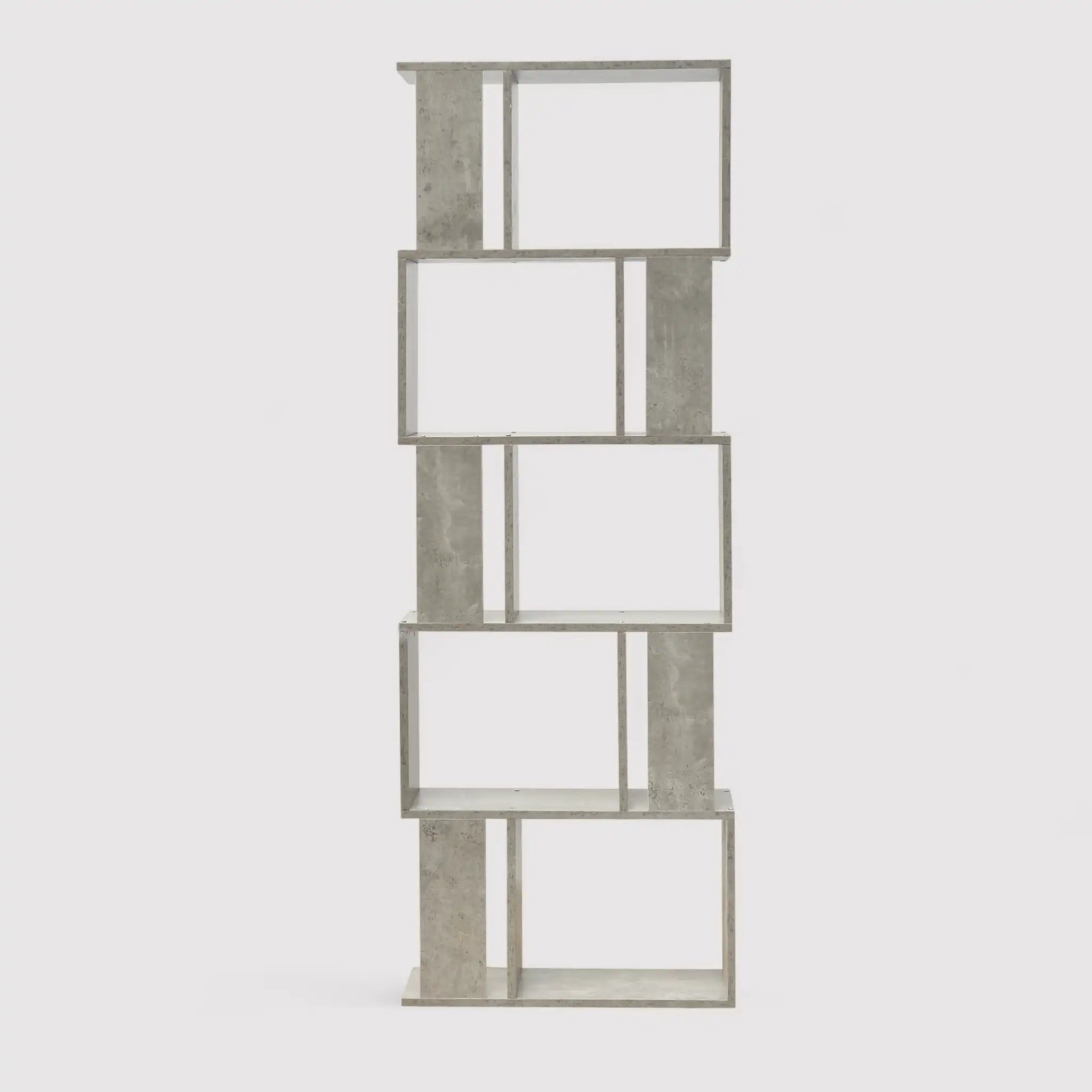 Peperomia - Libreria con 5 ripiani color grigio cemento