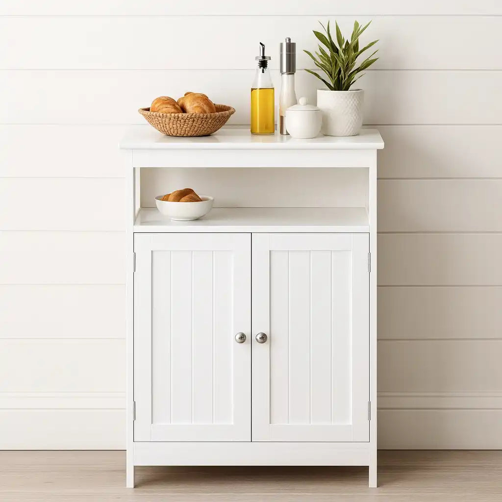 Murraya - Armadietto da bagno bianco con 2 ante