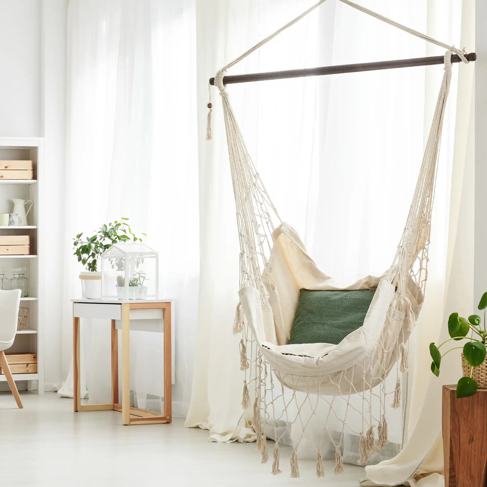 Edera - Poltrona sospesa in stile boho per esterno o interno