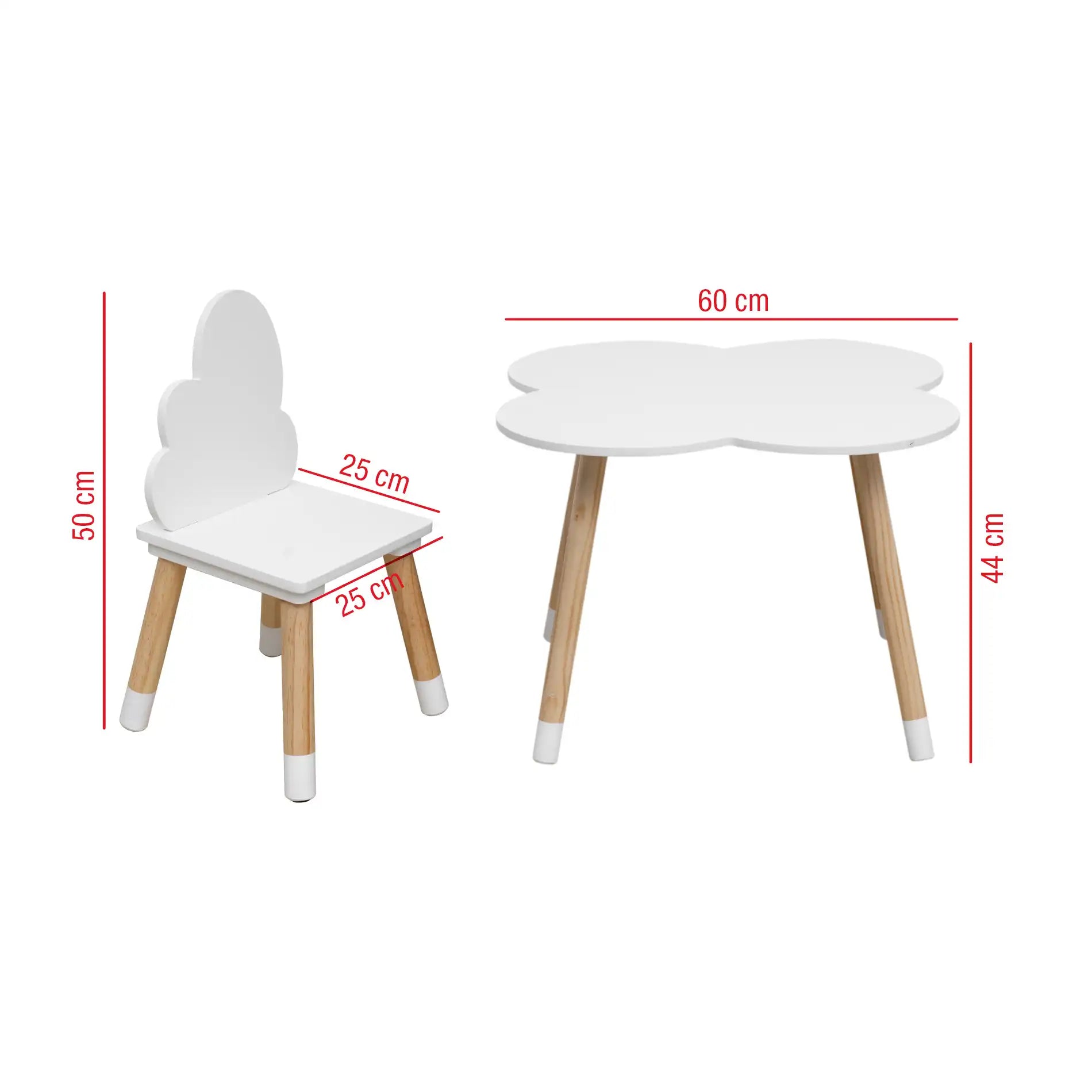 Conjunto de mesa y 2 sillas para habitación infantil