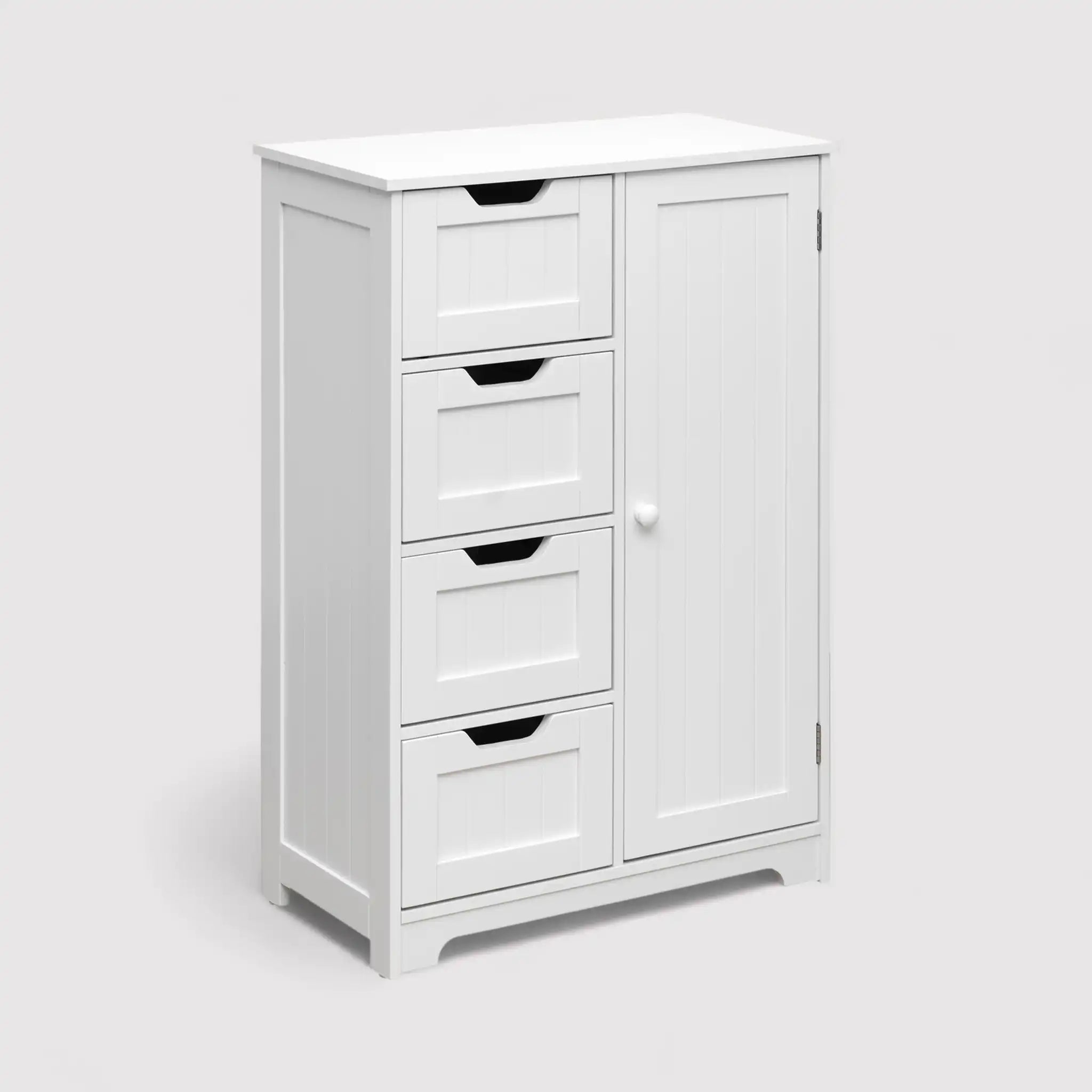 Hoya - Armadietto multiuso bianco con 1 anta e 4 cassetti