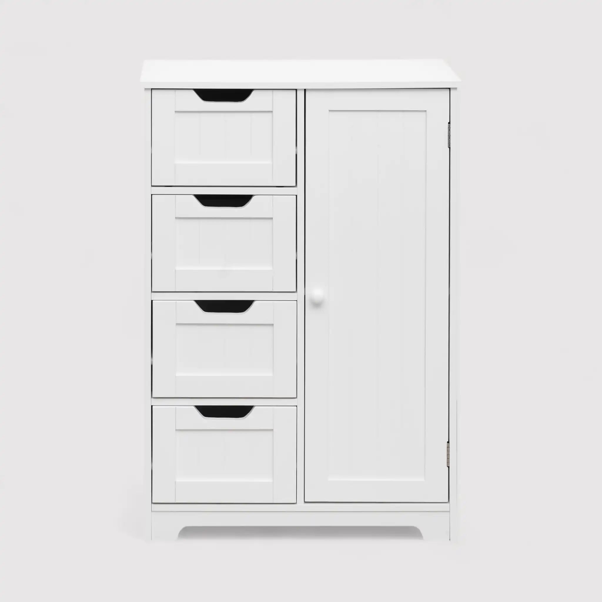 Hoya - Armadietto multiuso bianco con 1 anta e 4 cassetti