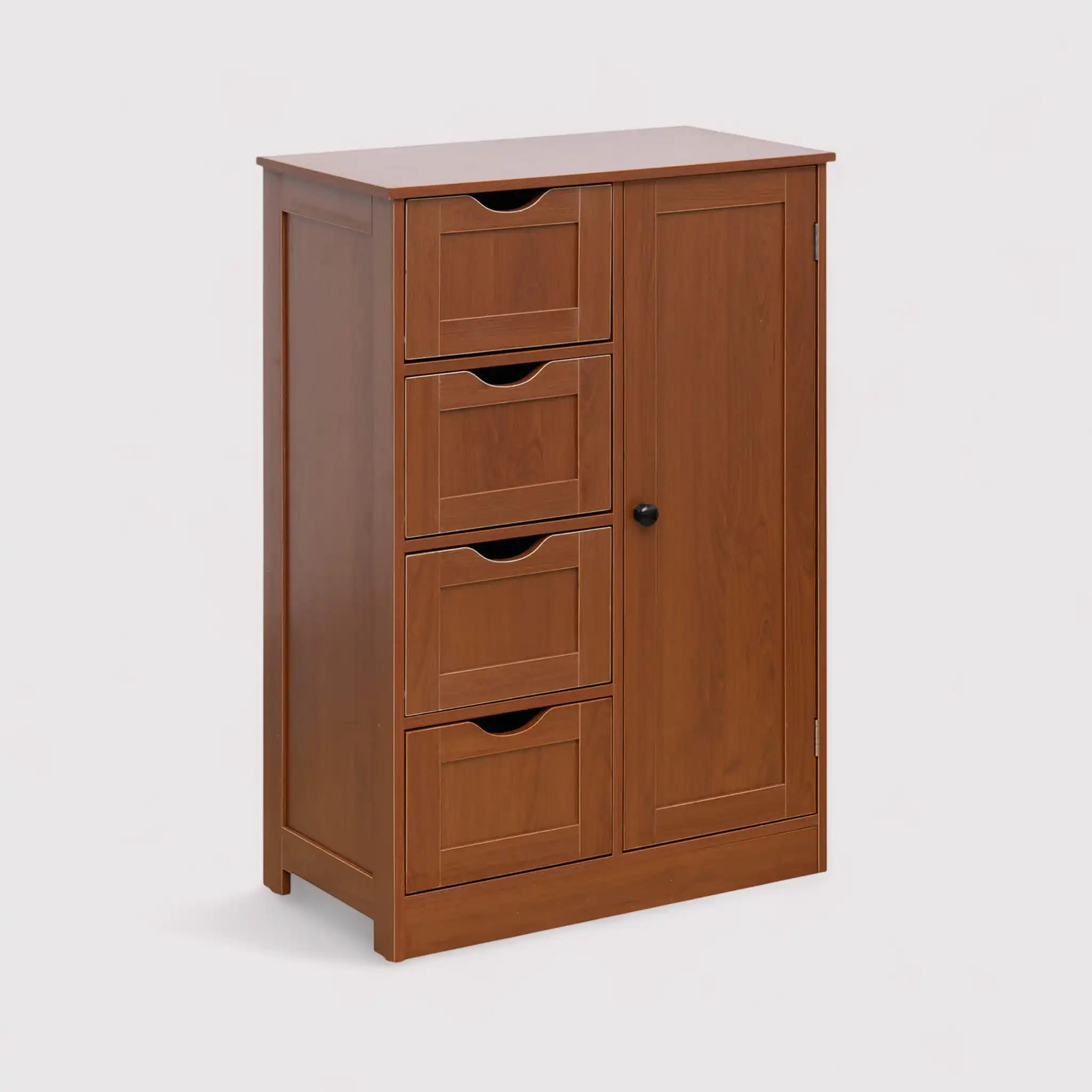 Namar - Armadietto autoportante marrone con 1 anta e 4 cassetti