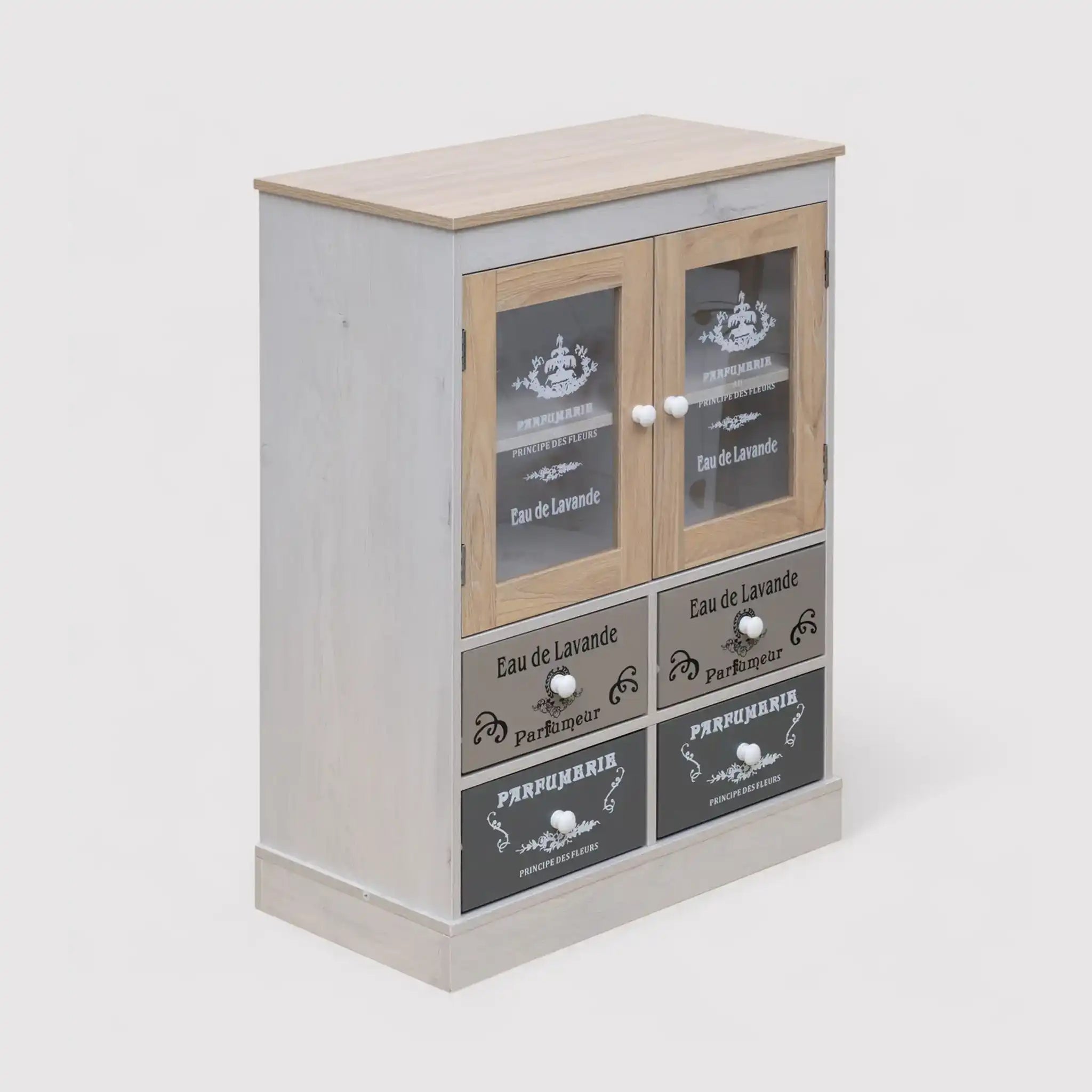 Nandina - Piccola credenza multiuso con 2 ante e 2 cassetti