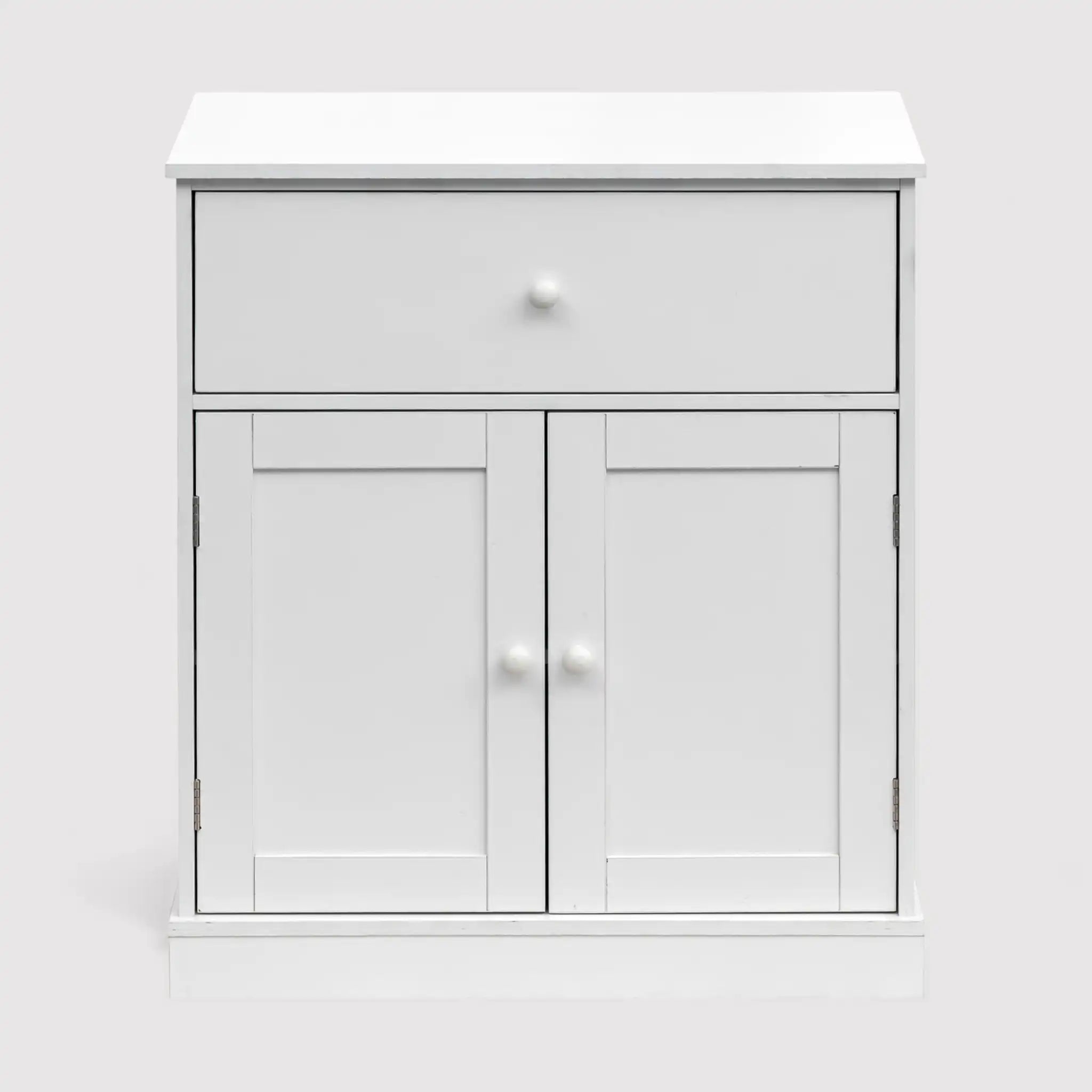 Vasaka - Armadietto bianco con 2 ante e un cassetto