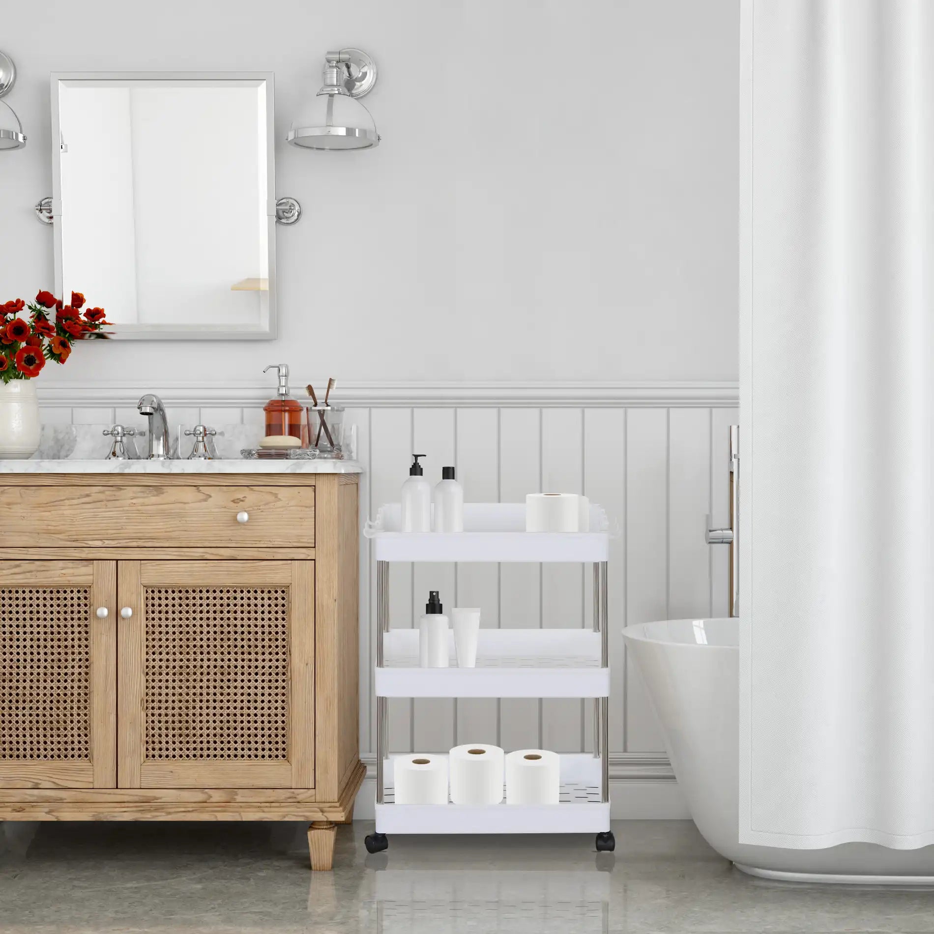 Pachifito - Carrello portaoggetti con 3 ripiani multiuso