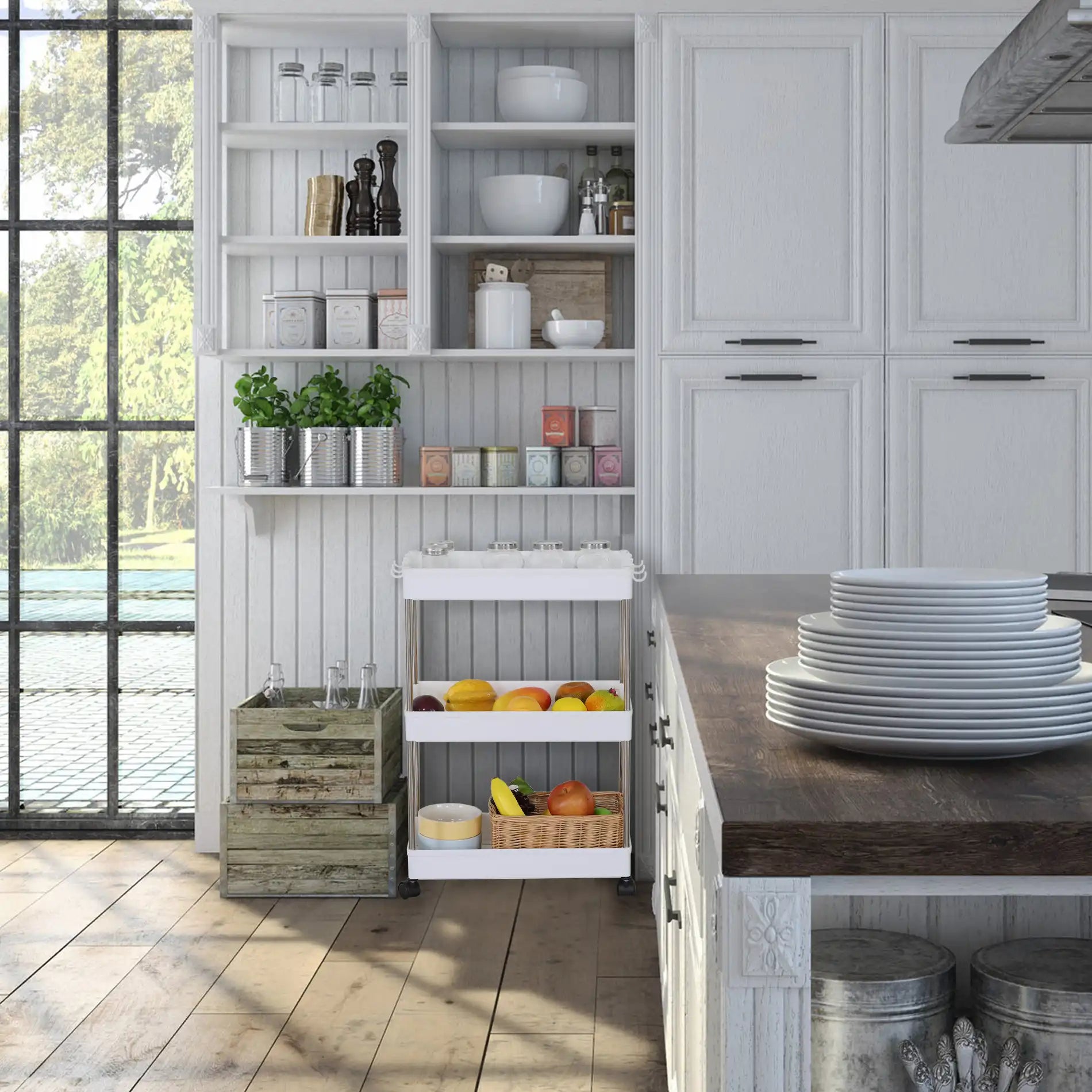 Pachifito - Carrello portaoggetti con 3 ripiani multiuso