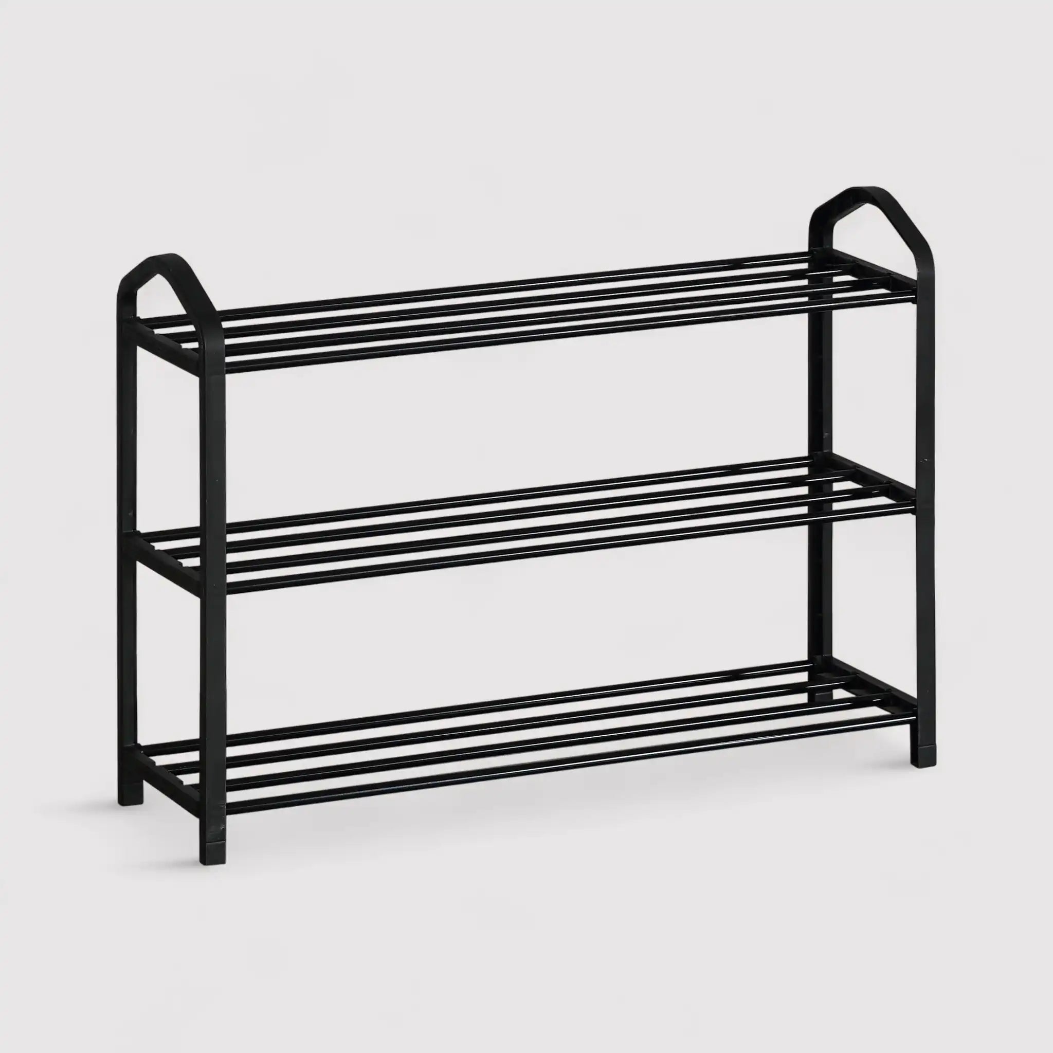 Meuble à chaussures en métal avec 3 étagères