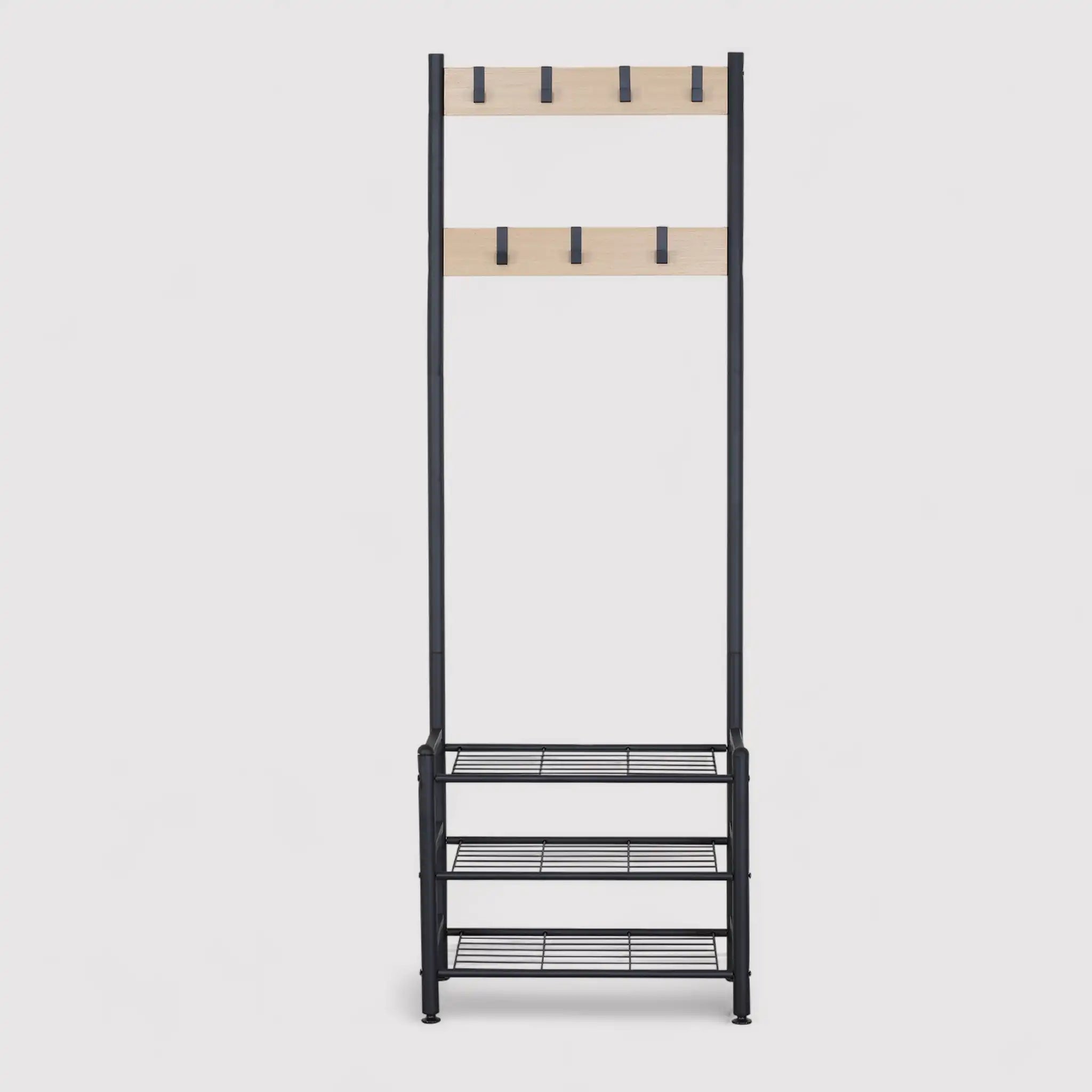 Sanseveria - Appendiabiti in metallo con 3 ripiani portascarpe