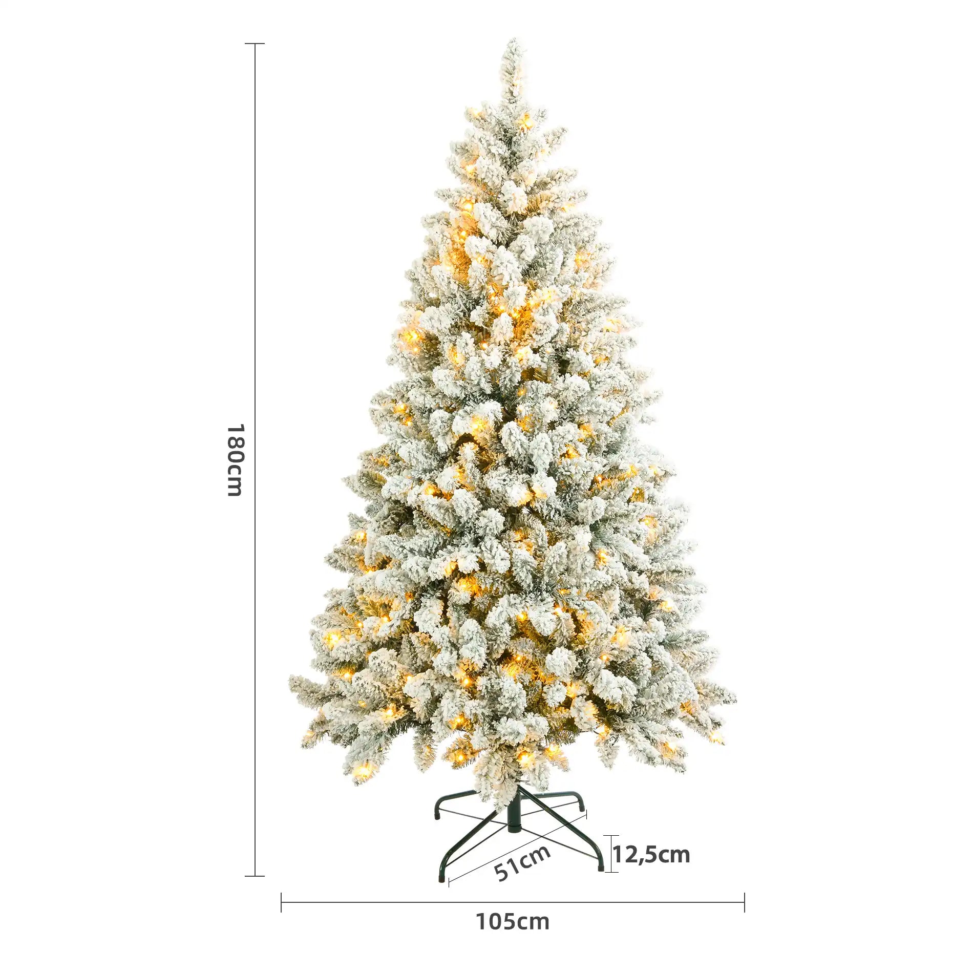 Warna - Albero di Natale innevato con luci a led incluse H 180 cm
