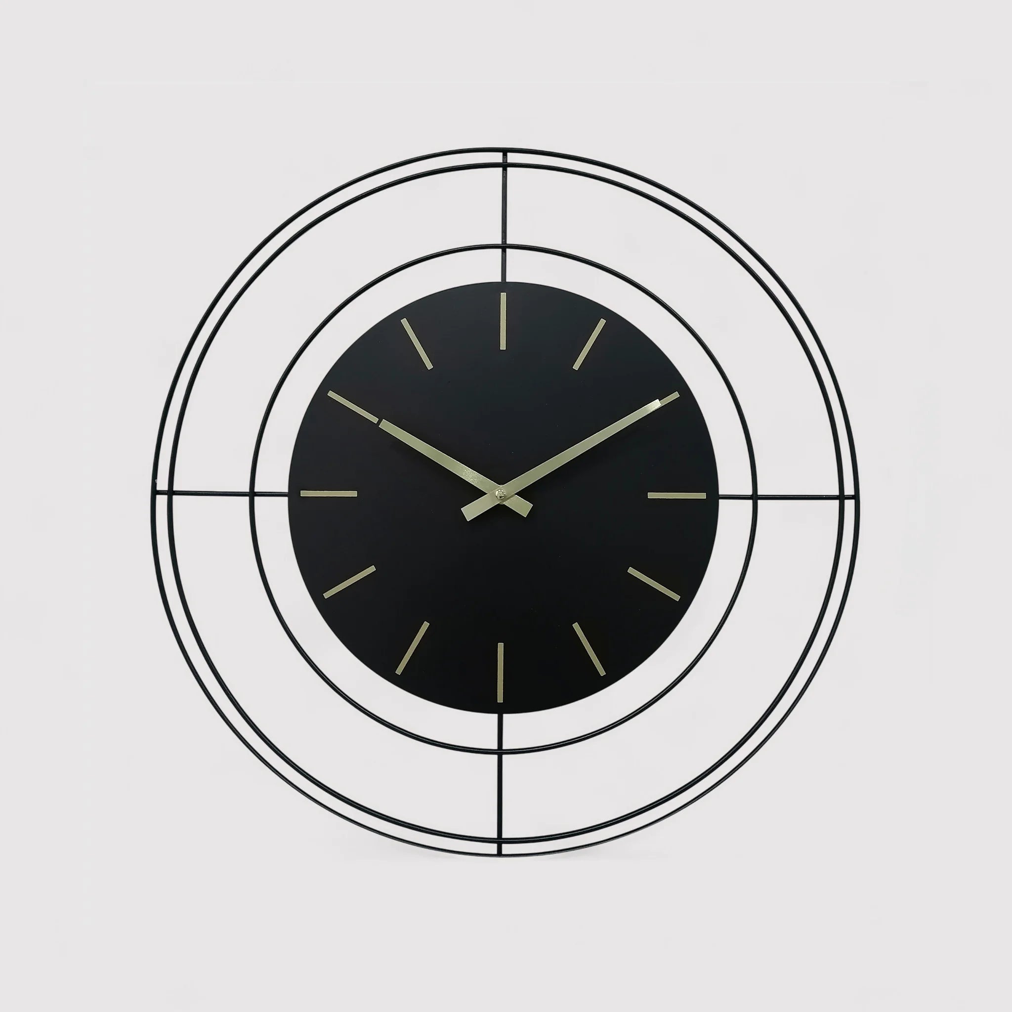 Horloge murale noire et jaune de style moderne